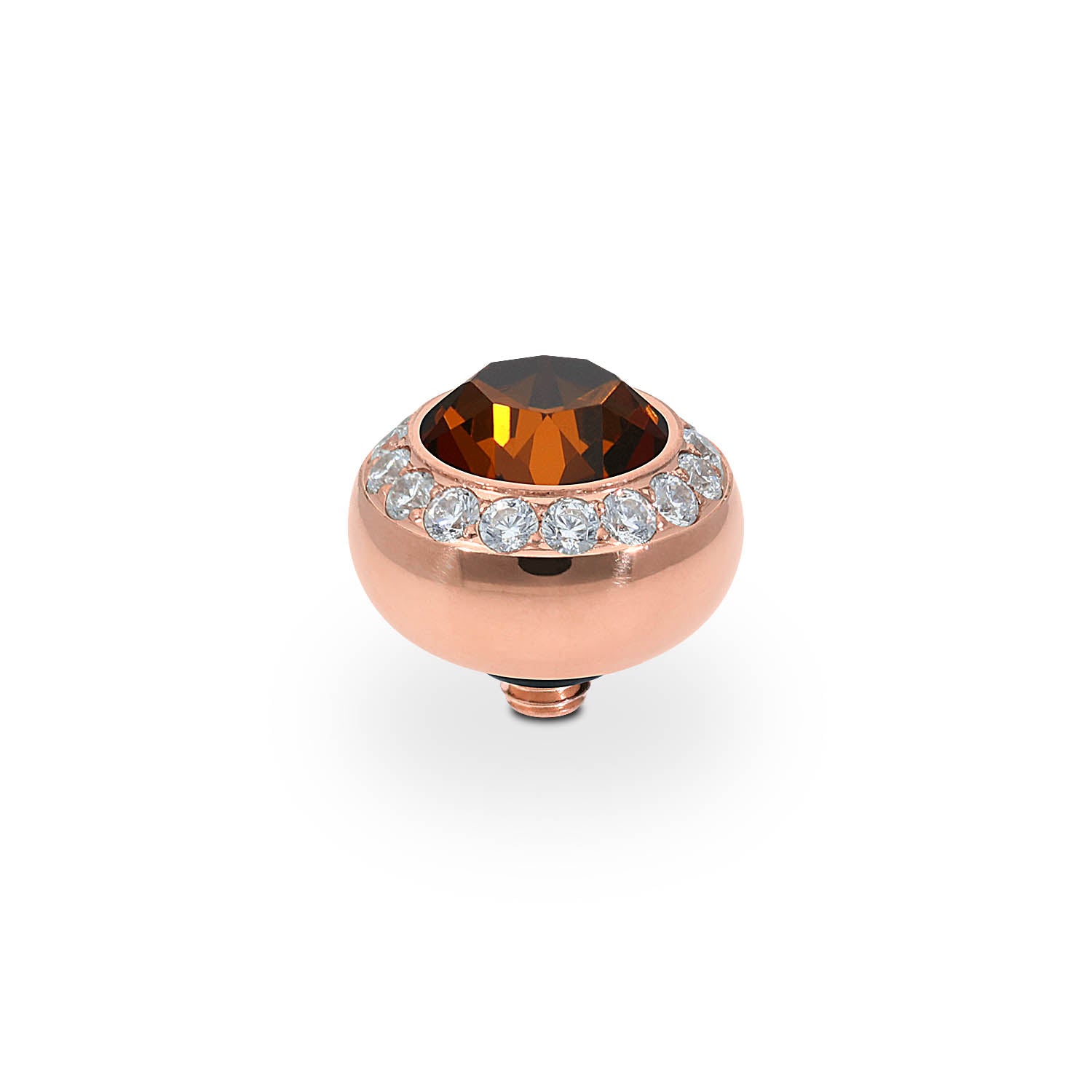 Tondo Deluxe Top 10 mm - Roségold smoked amber