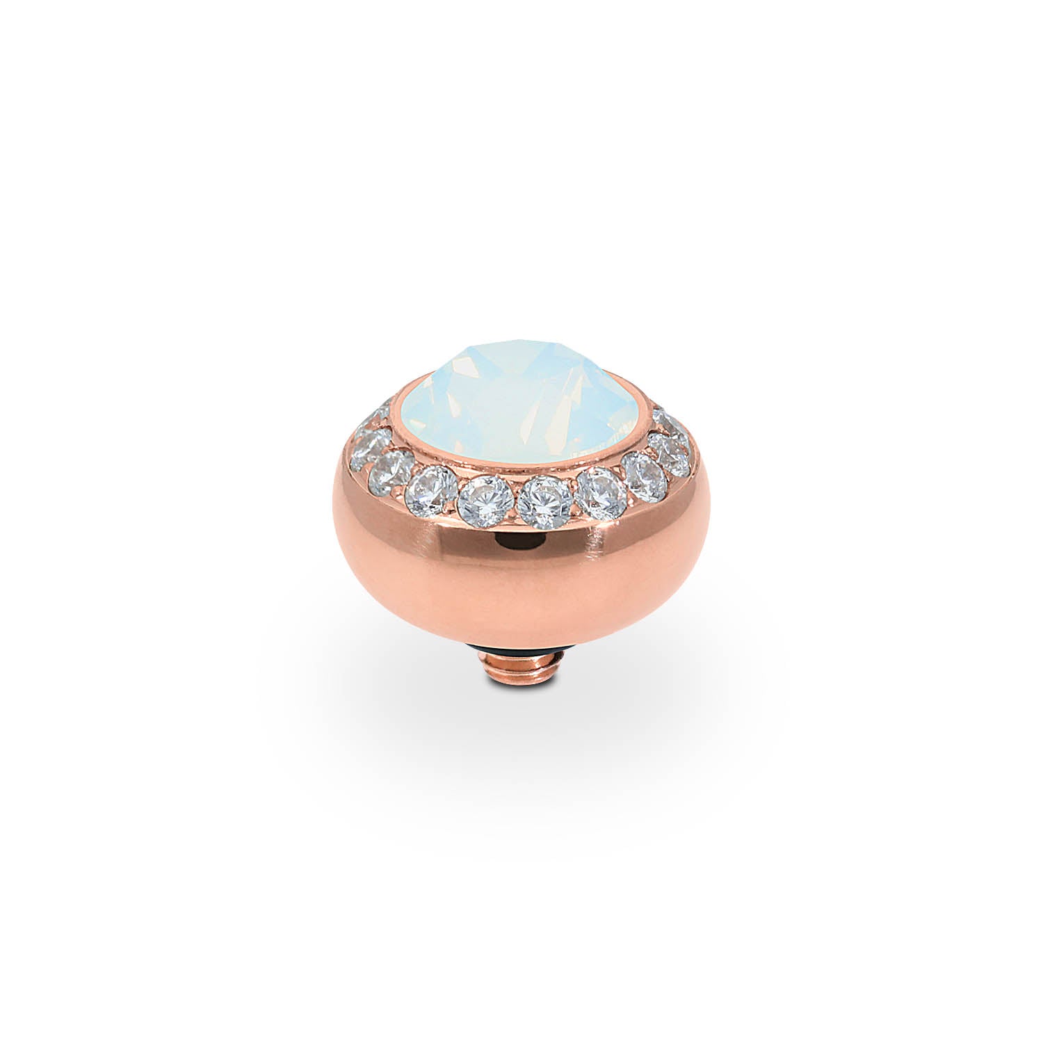 Tondo Deluxe Top 10 mm - Roségold white opal