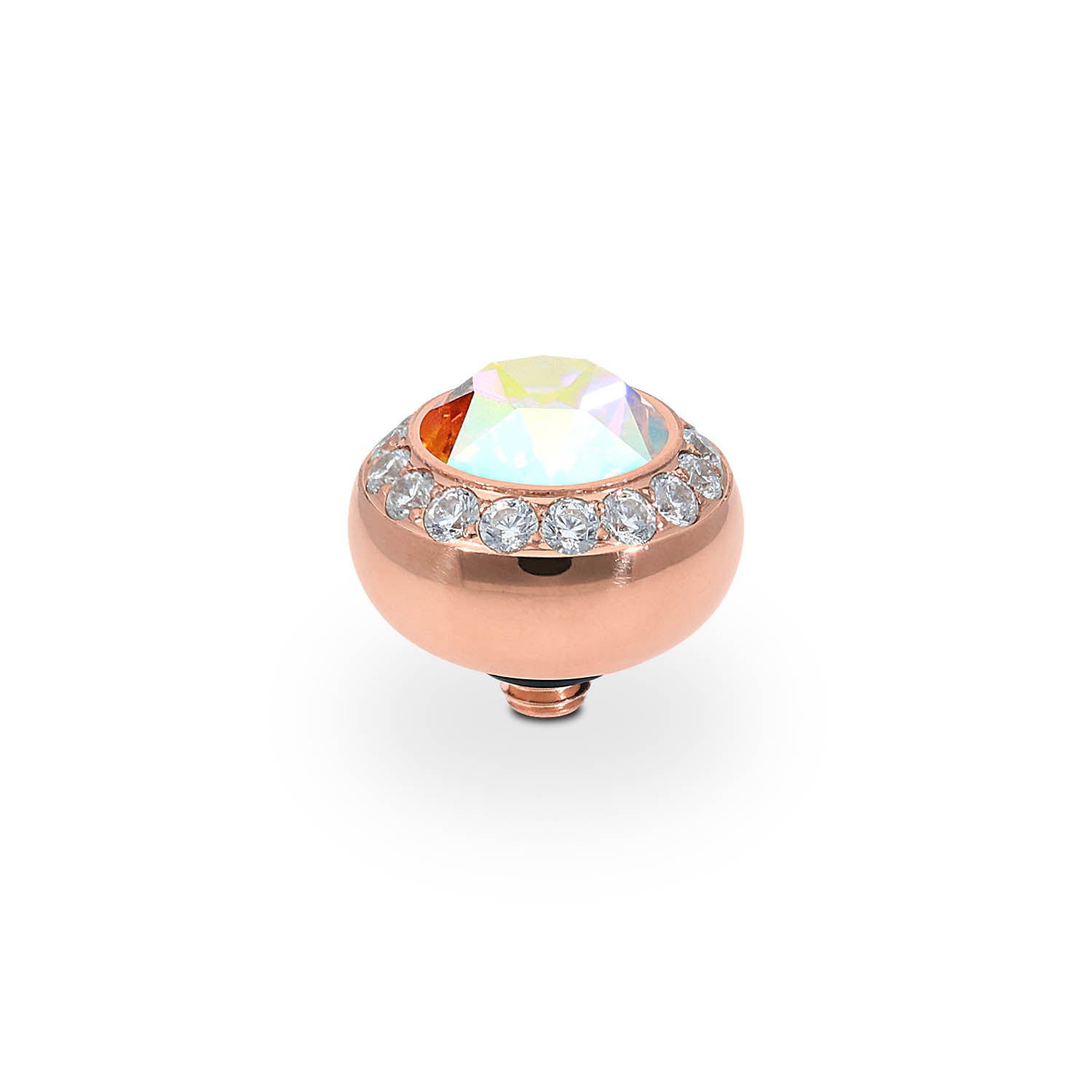 Tondo Deluxe Top 10 mm - Roségold crystal aurora boreale