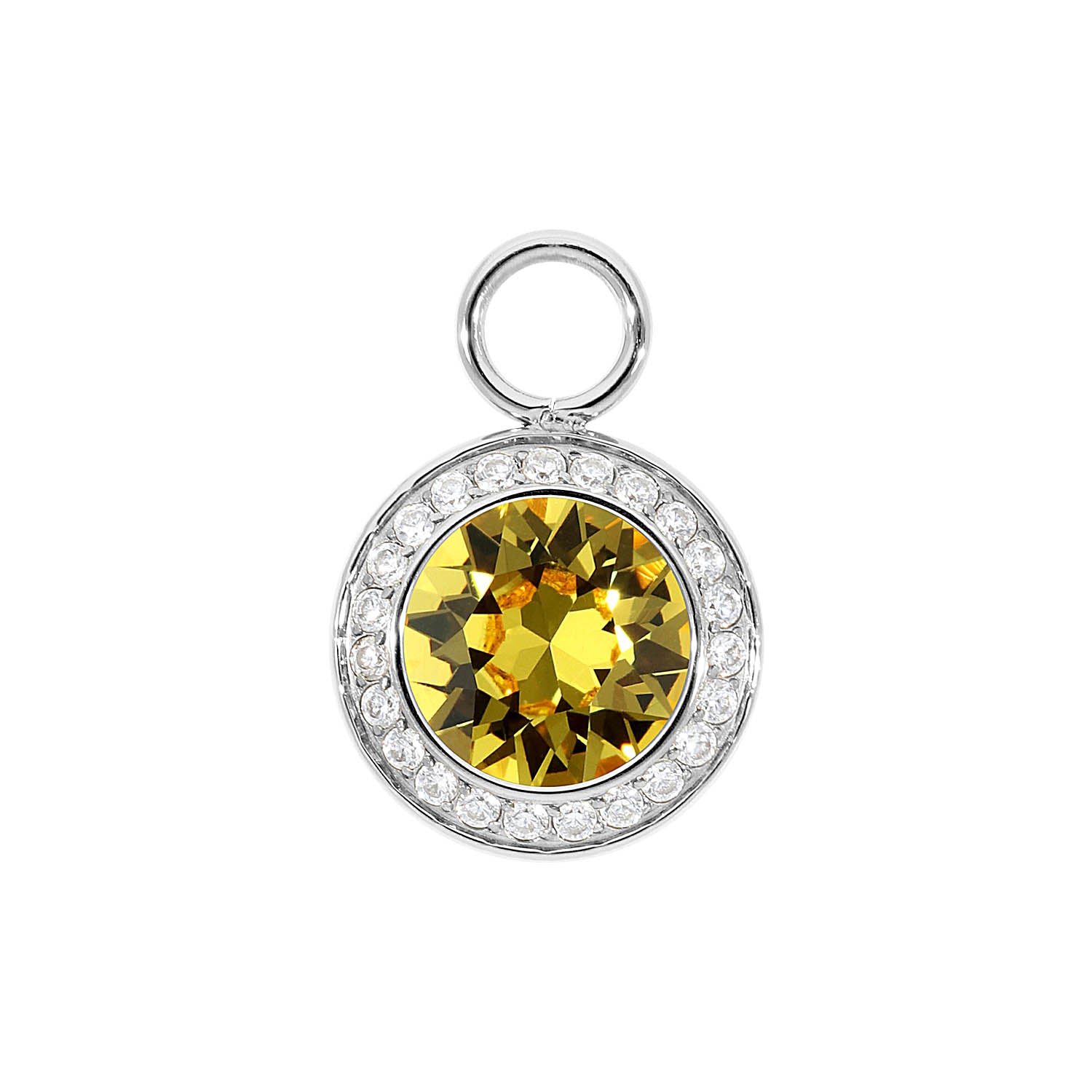 Tondo Deluxe Charm 13 mm - Silber light topaz