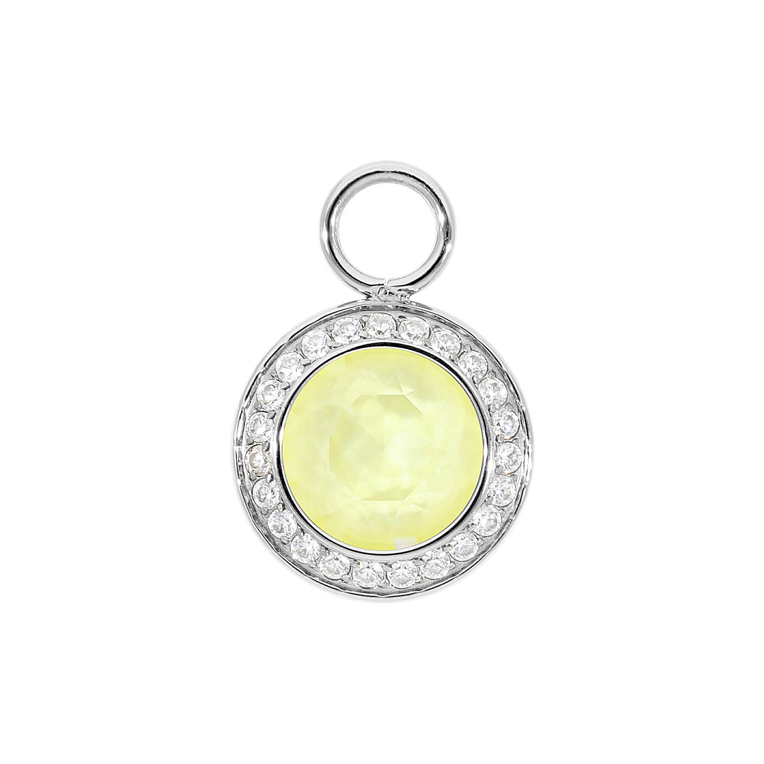 Tondo Deluxe Charm 13 mm - Silber crystal soft yellow ignite
