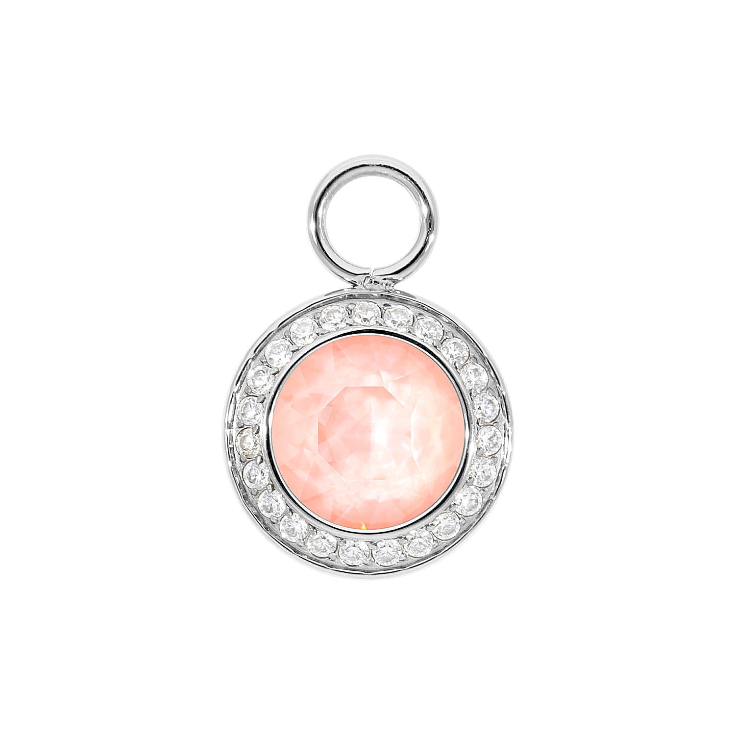 Tondo Deluxe Charm 13 mm - Silber Crystal Flamingo Ignite