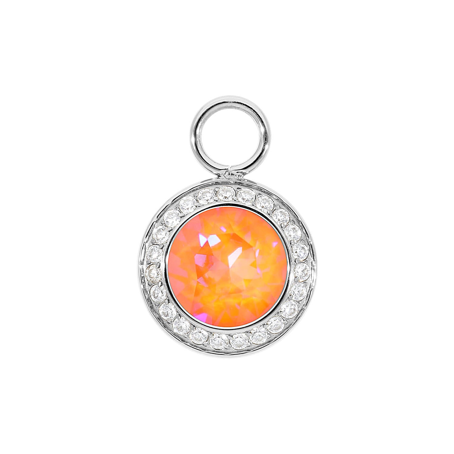 Tondo Deluxe Charm 13 mm - Silber crystal orange glow delite