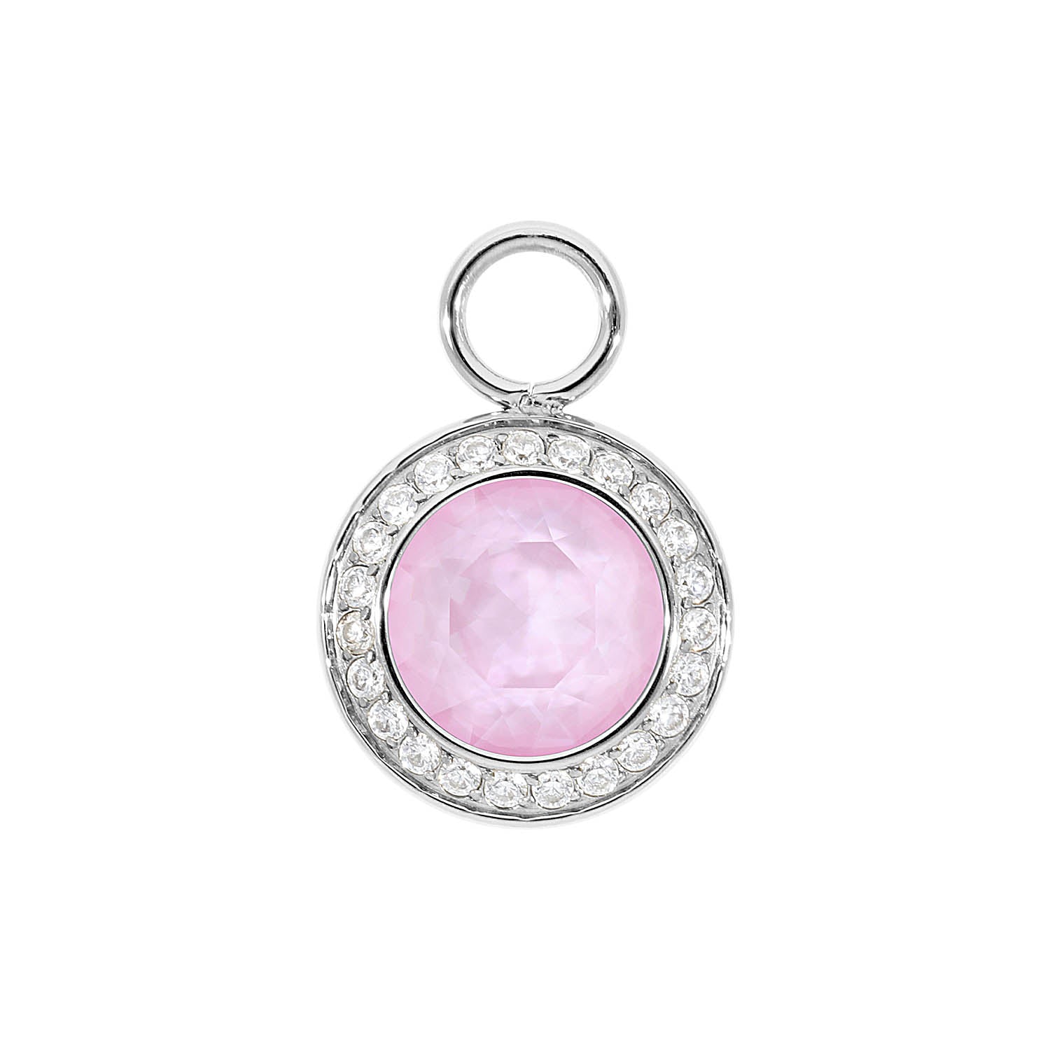 Tondo Deluxe Charm 13 mm - Silber crystal soft rose ignite