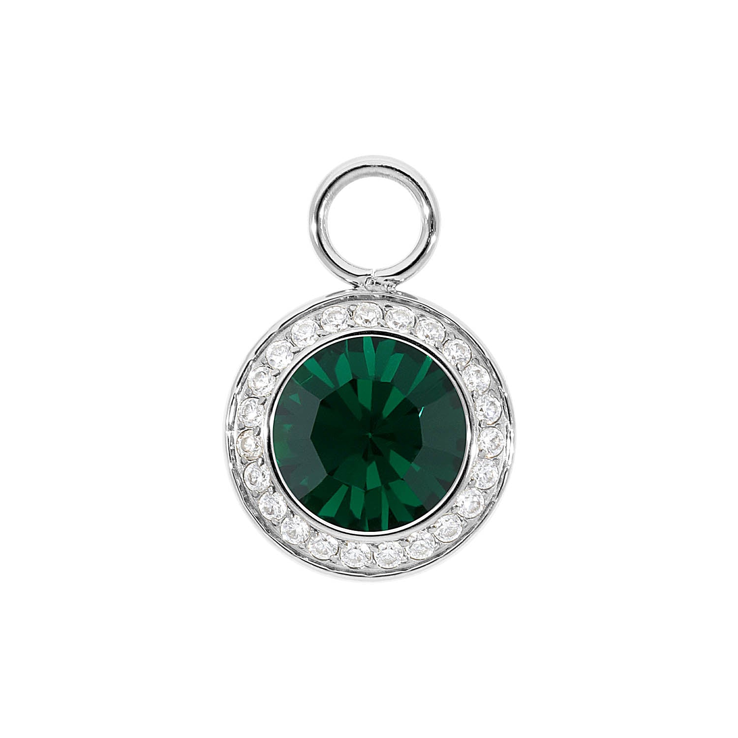 Tondo Deluxe Charm 13 mm - Silber emerald