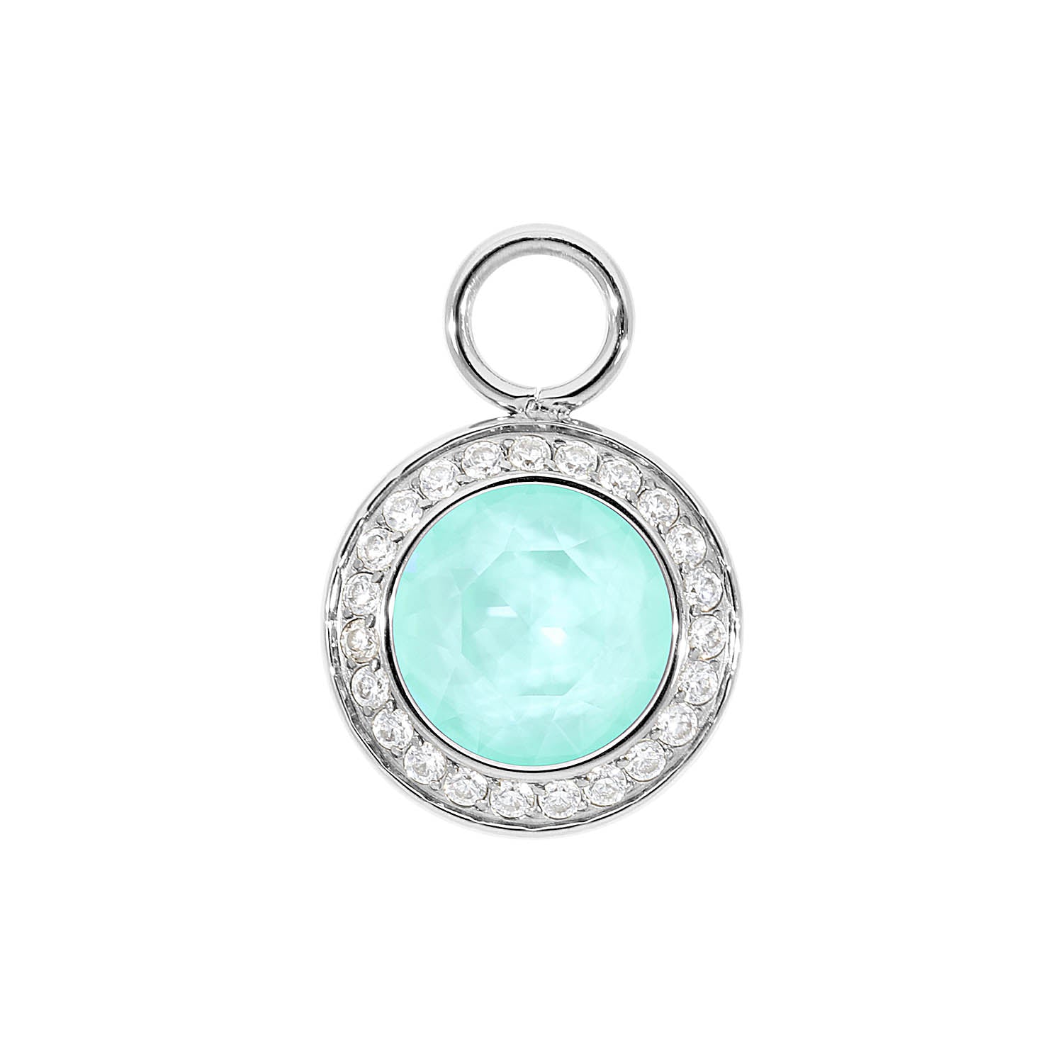 Tondo Deluxe Charm 13 mm - Silber crystal soft mint ignite