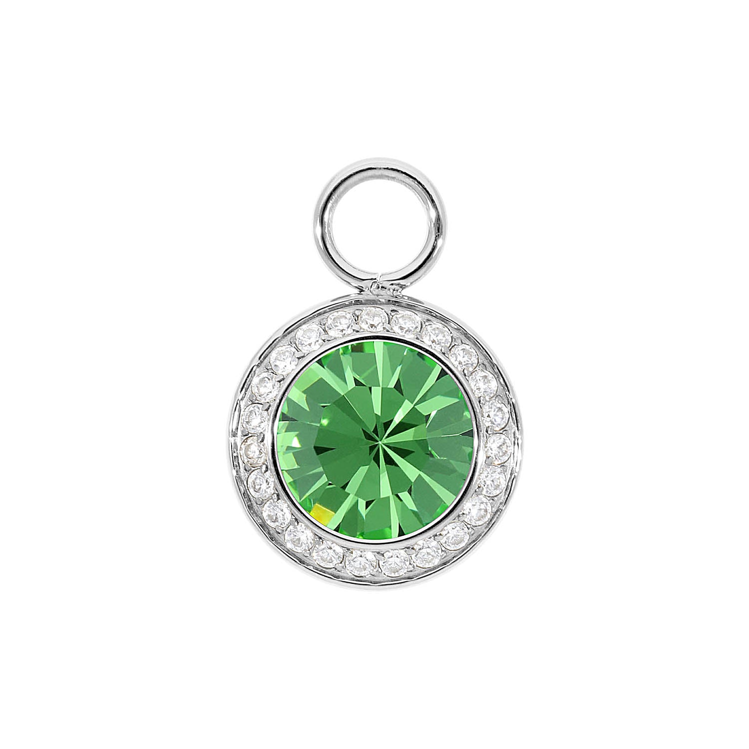 Tondo Deluxe Charm 13 mm - Silber peridot