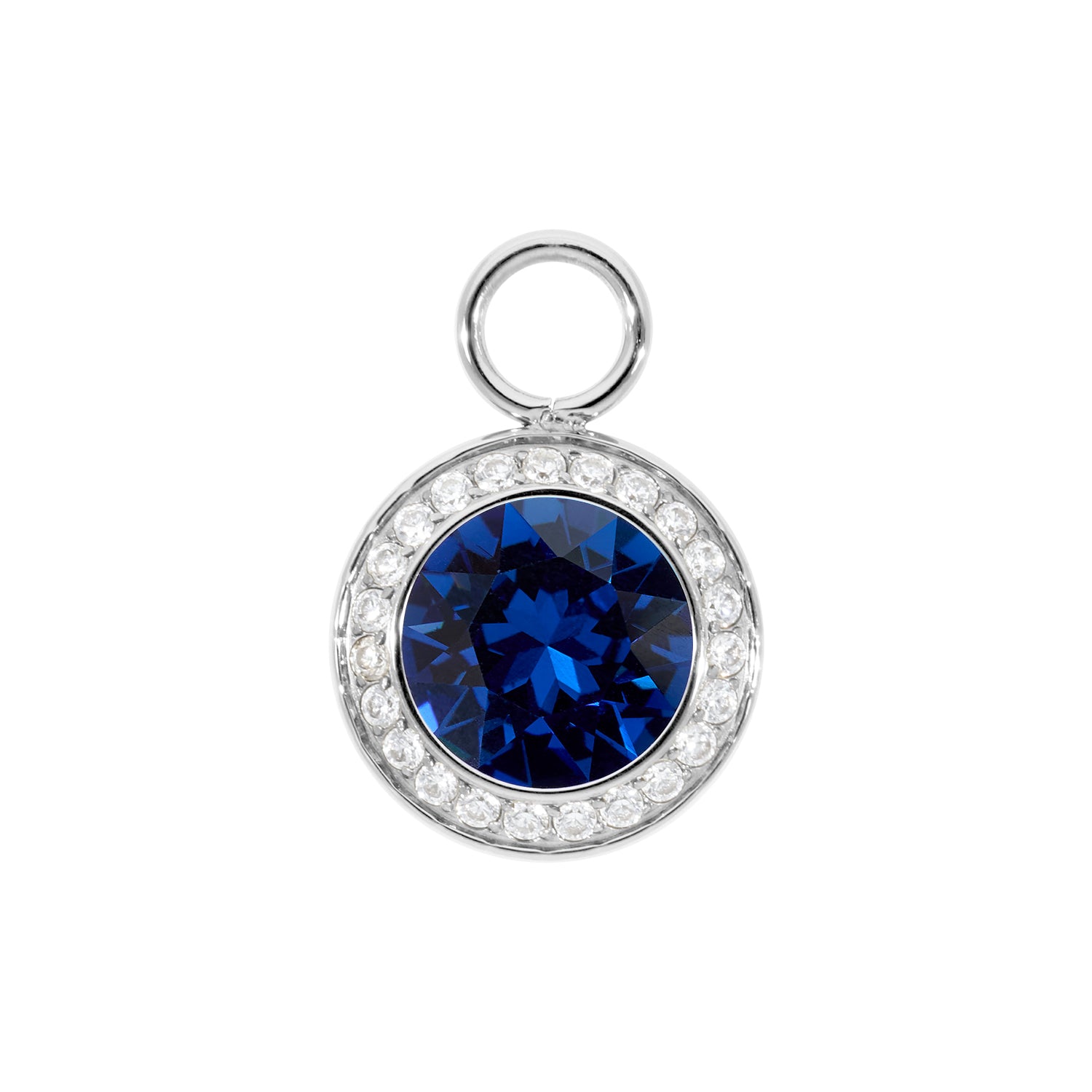 Tondo Deluxe Charm 13 mm - Silber ReCreated Dark Sapphire