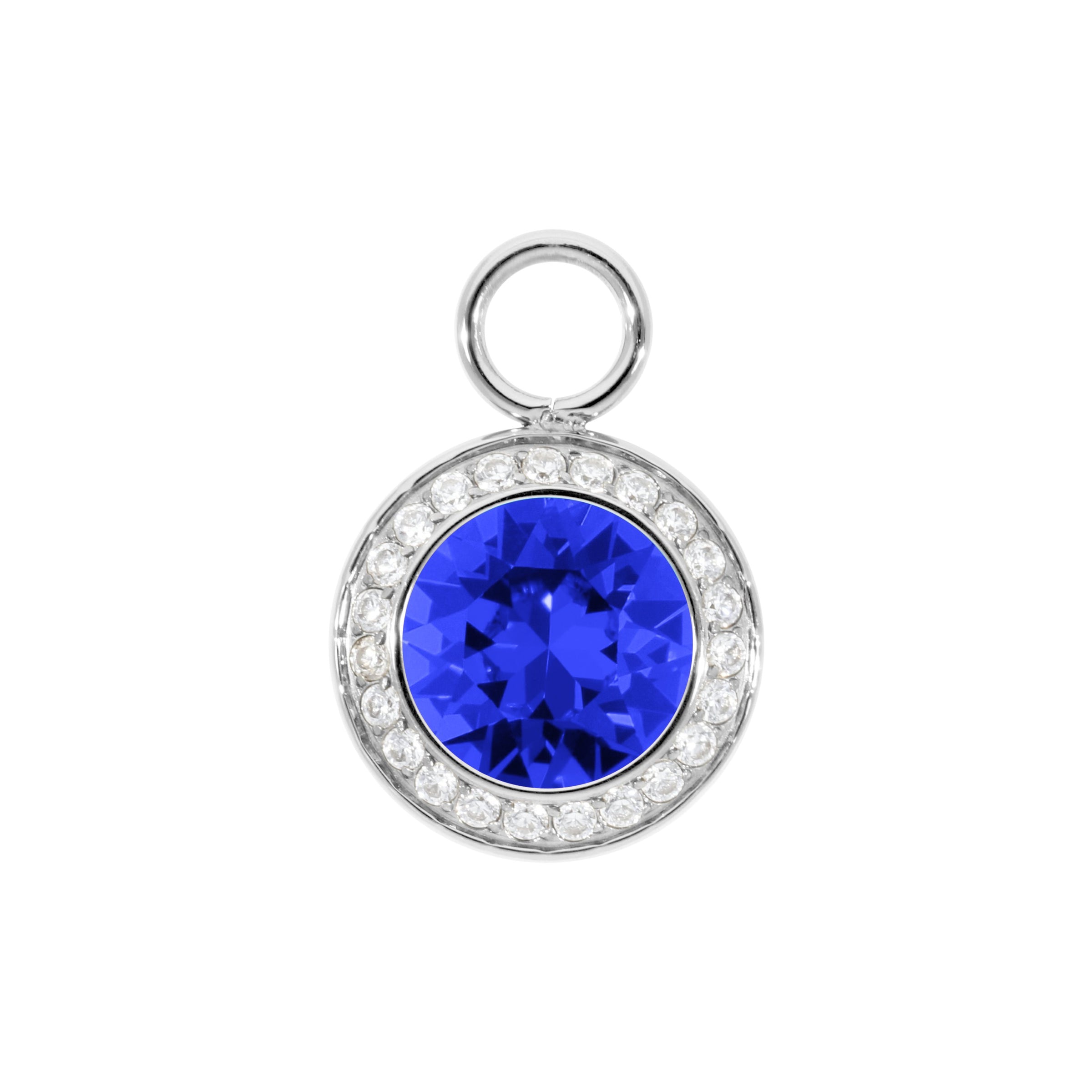 Tondo Deluxe Charm 13 mm - Silber ReCreated Dark Sapphire