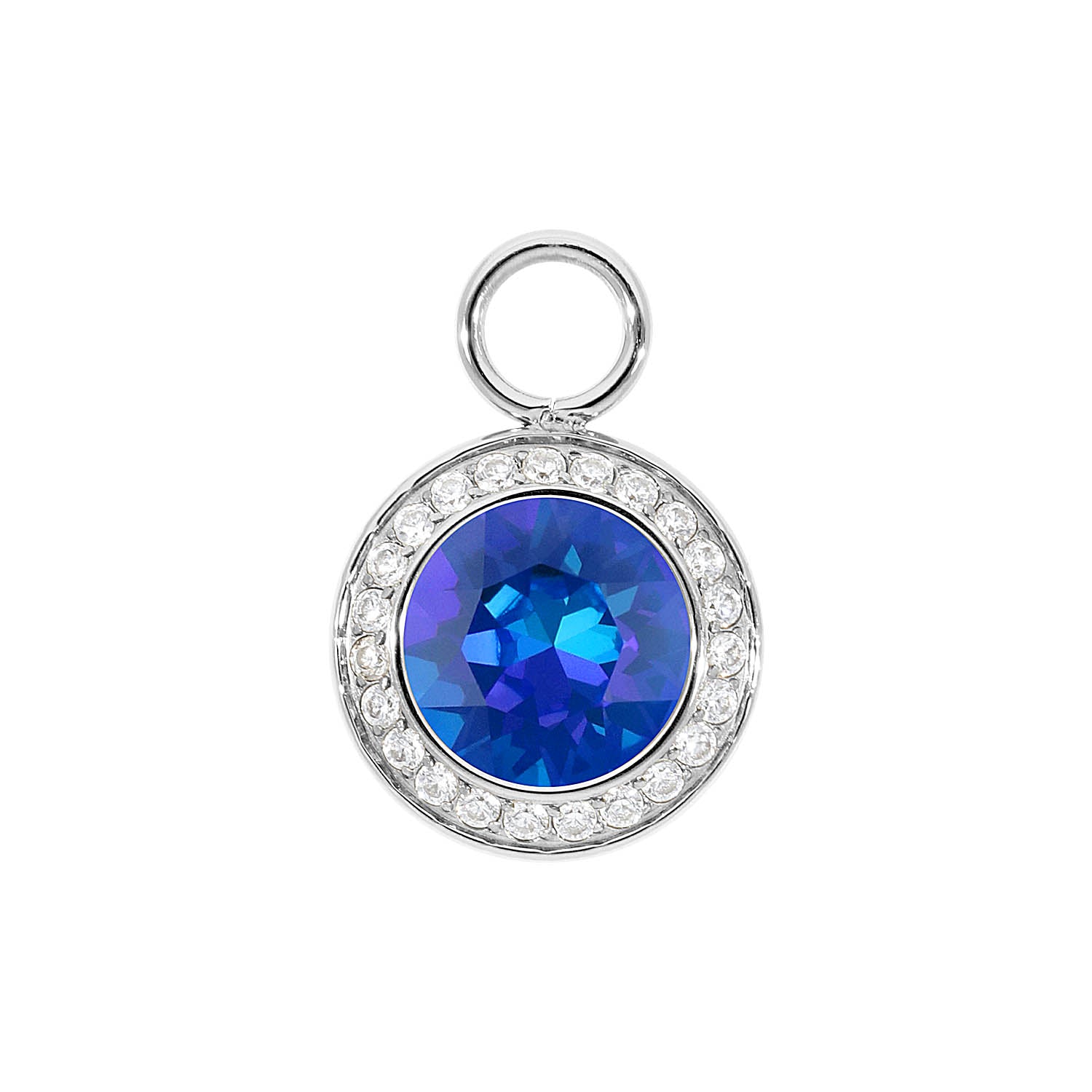 Tondo Deluxe Charm 13 mm - Silber royal blue delite