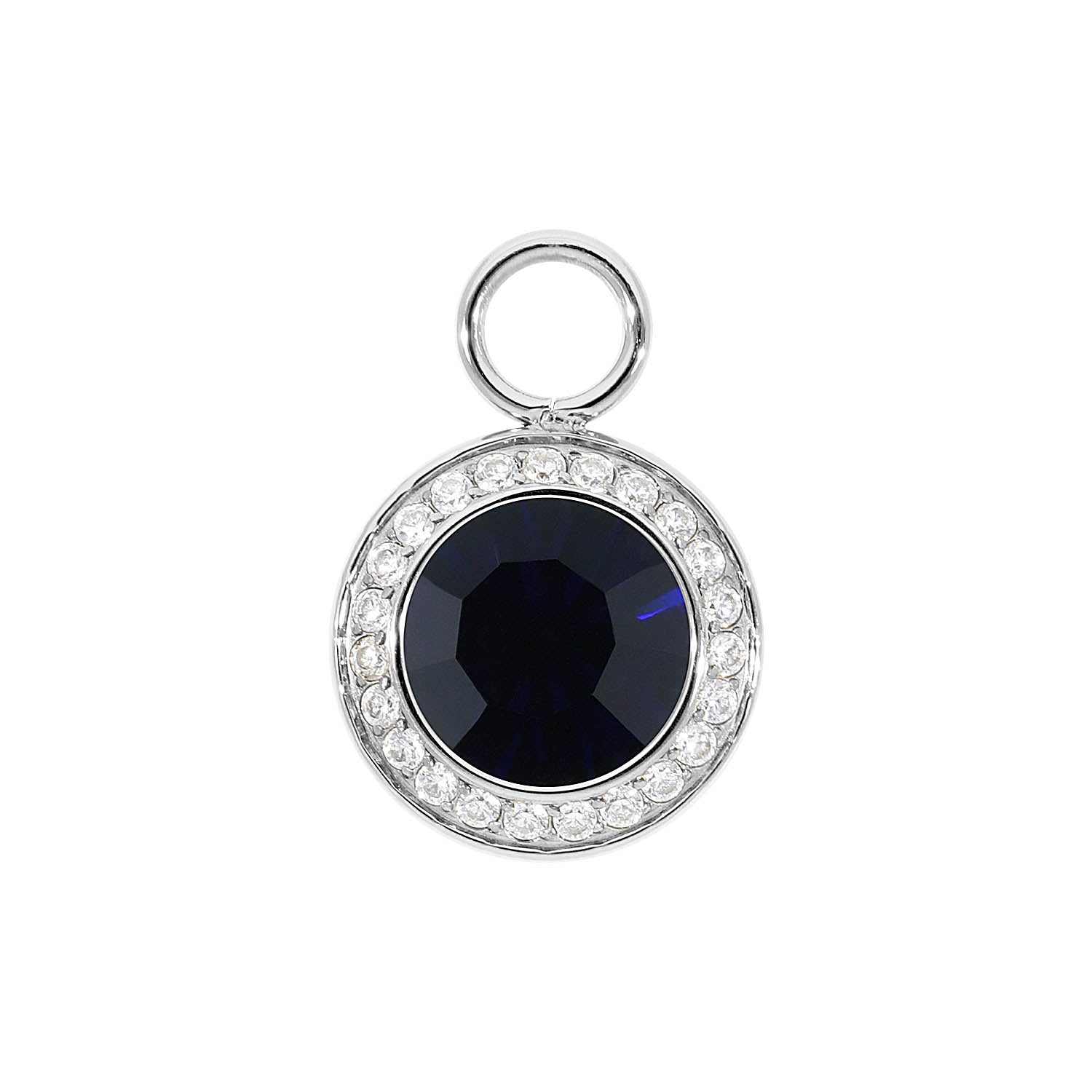 Tondo Deluxe Charm 13 mm - Silber Dark Indigo