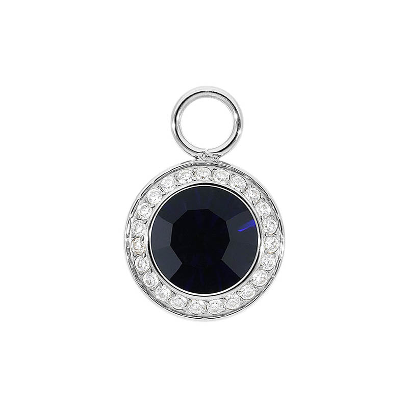 Tondo Deluxe Charm 13 mm - Silber Dark Indigo