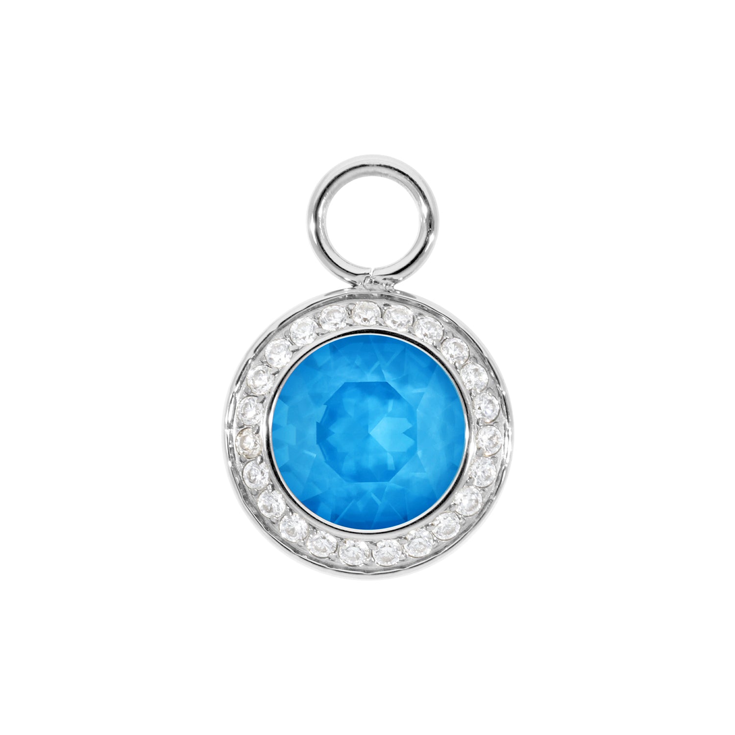 Tondo Deluxe Charm 13 mm - Silber Crystal Electric Blue Ignite