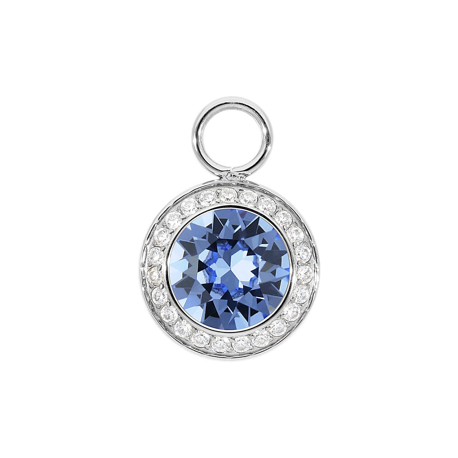 Tondo Deluxe Charm 13 mm - Silber light sapphire