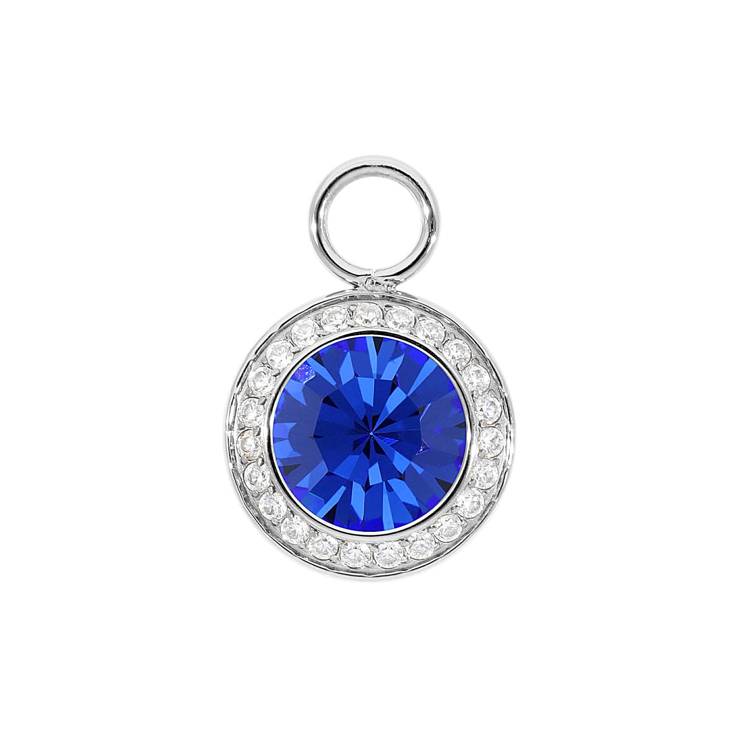 Tondo Deluxe Charm 13 mm - Silber sapphire