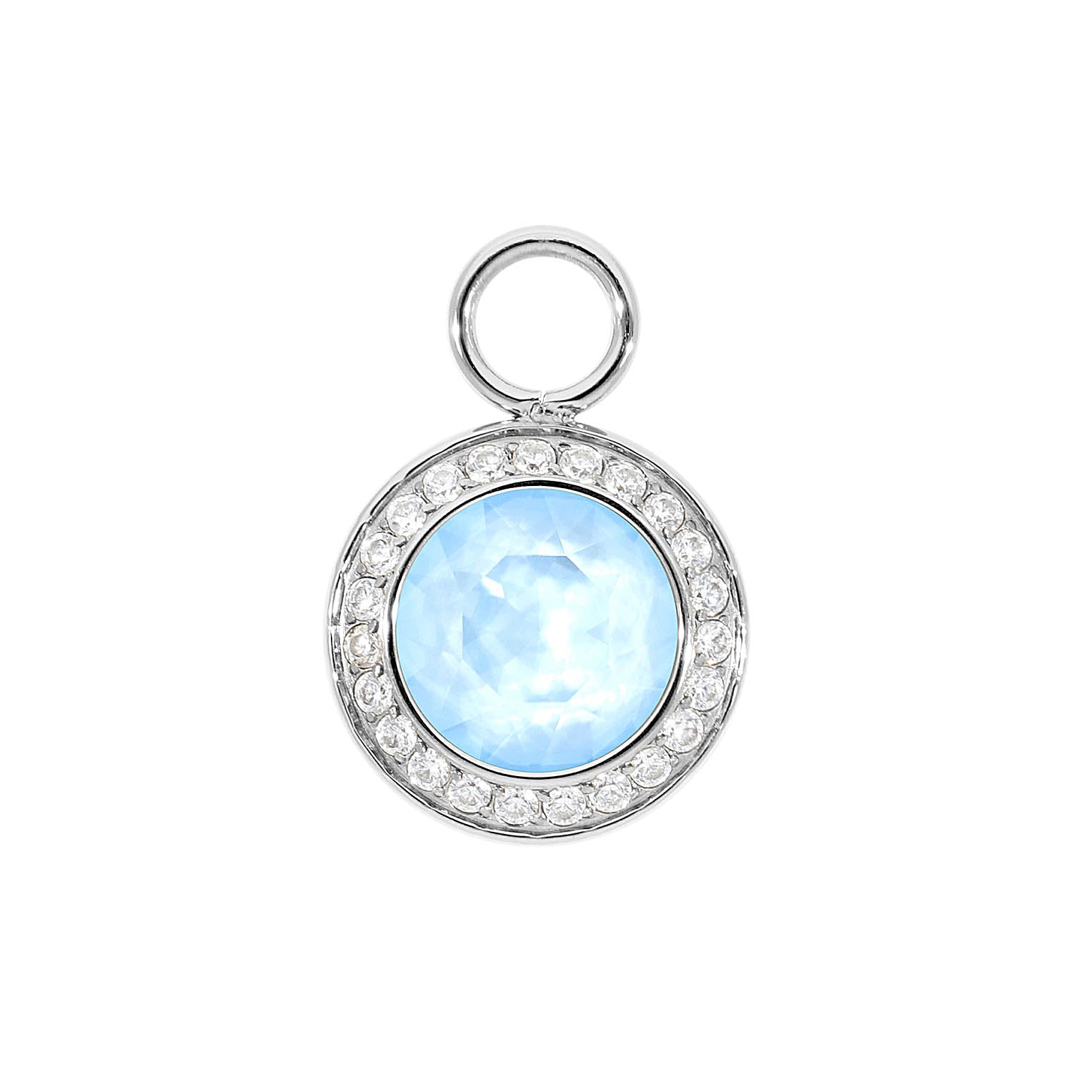 Tondo Deluxe Charm 13 mm - Silber crystal sky ignite