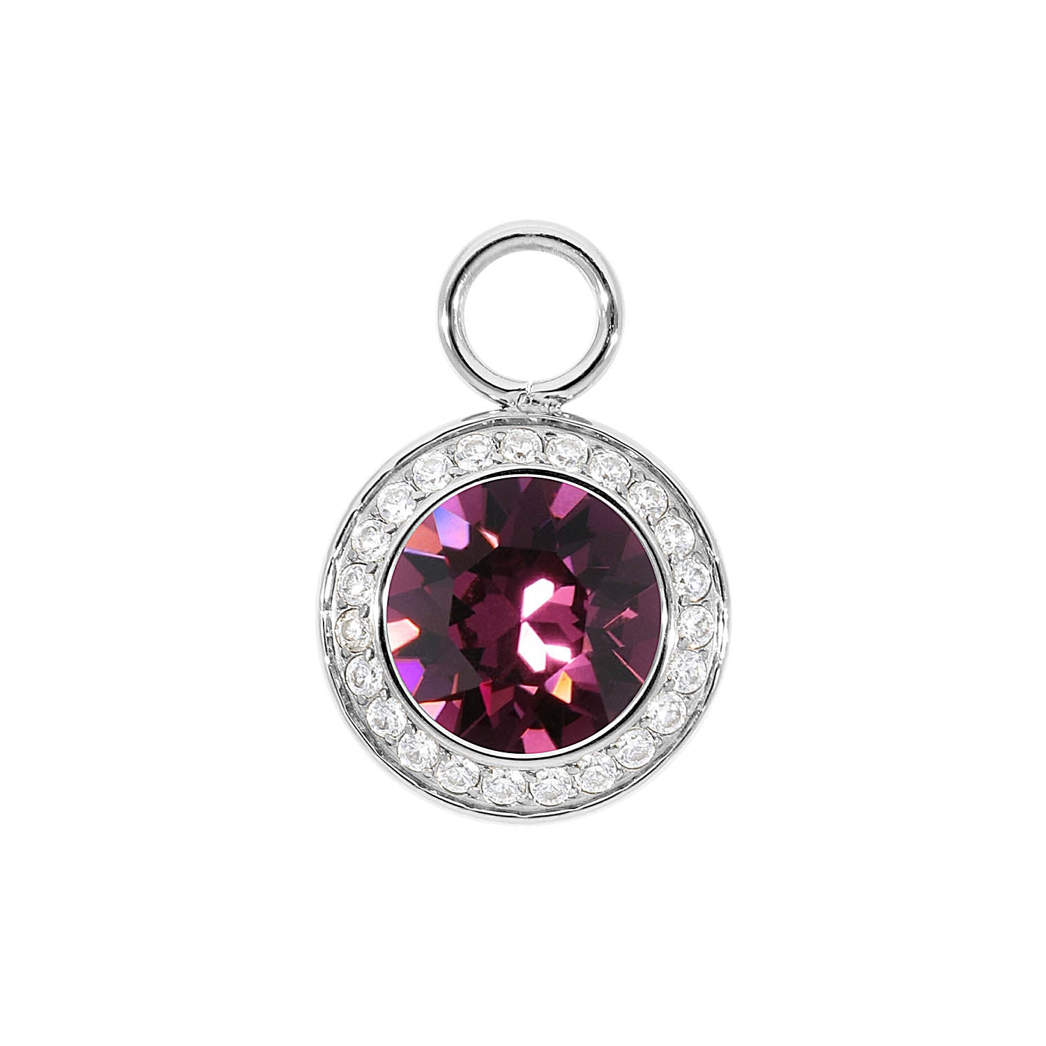 Tondo Deluxe Charm 13 mm - Silber amethyst