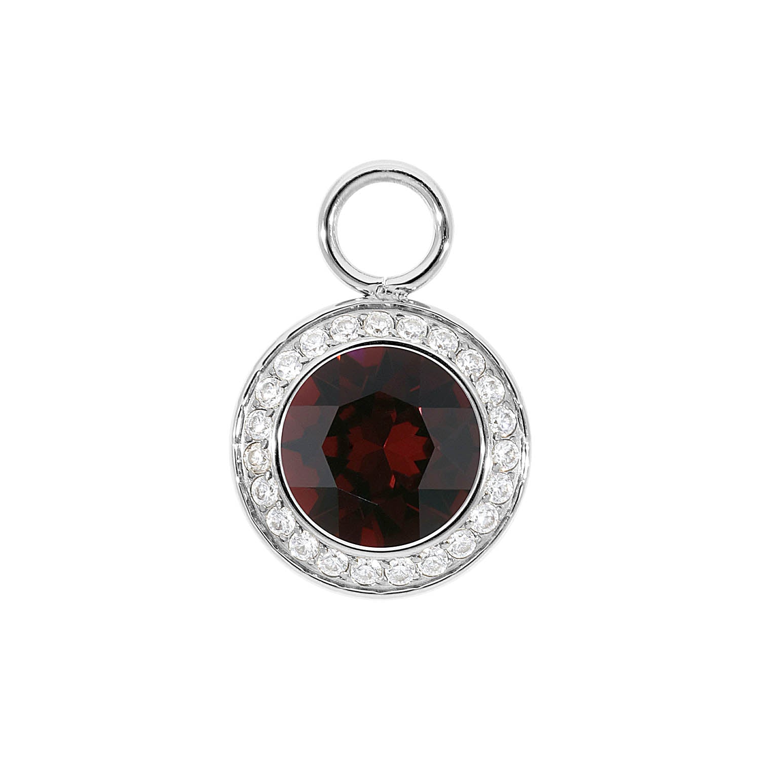 Tondo Deluxe Charm 13 mm - Silber Burgundy