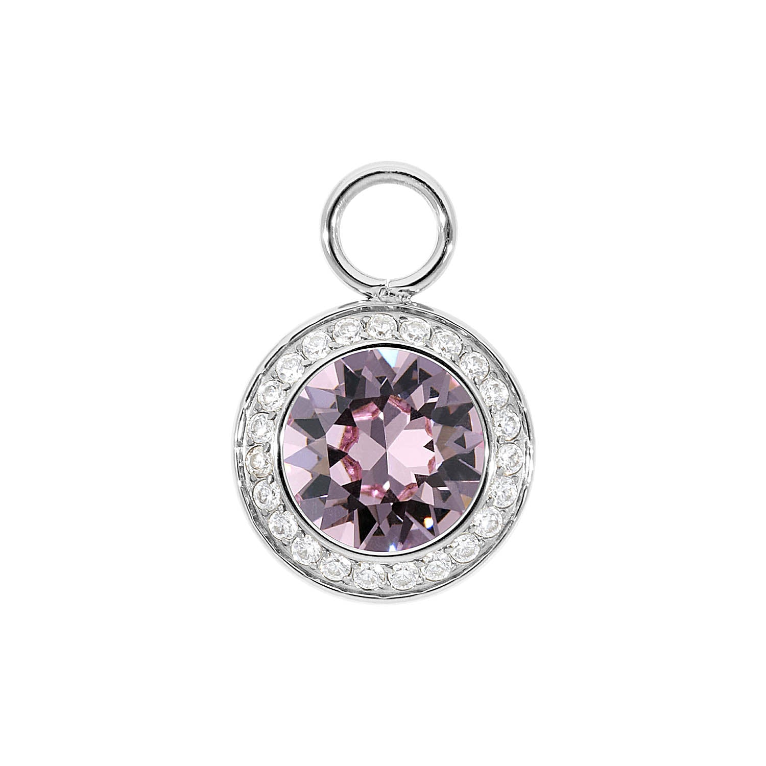 Tondo Deluxe Charm 13 mm - Silber light amethyst