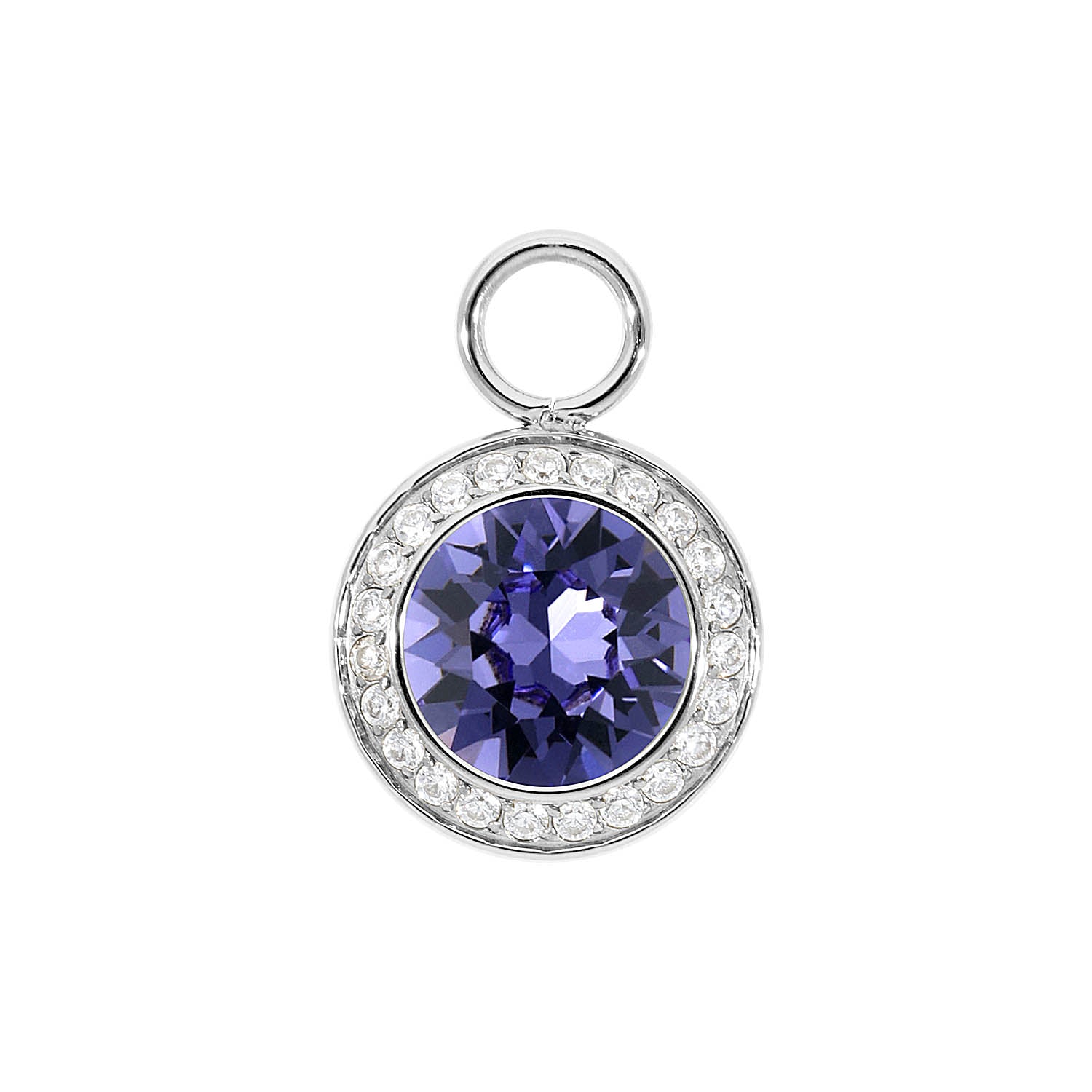 Tondo Deluxe Charm 13 mm - Silber tanzanite
