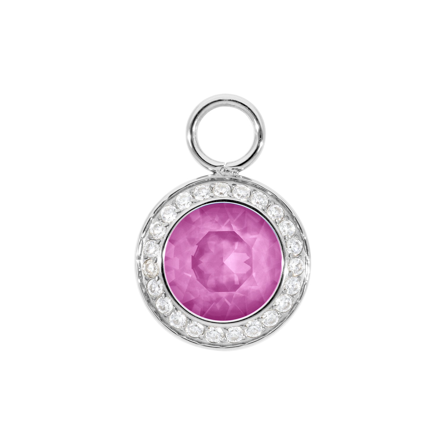 Tondo Deluxe Charm 13 mm - Silber Crystal Orchid Ignite