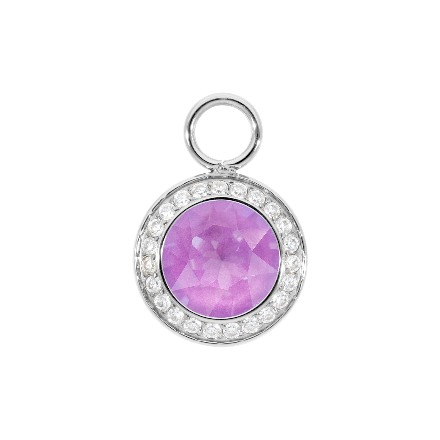 Tondo Deluxe Charm 13 mm - Silber Crystal Electric Violet Ignite