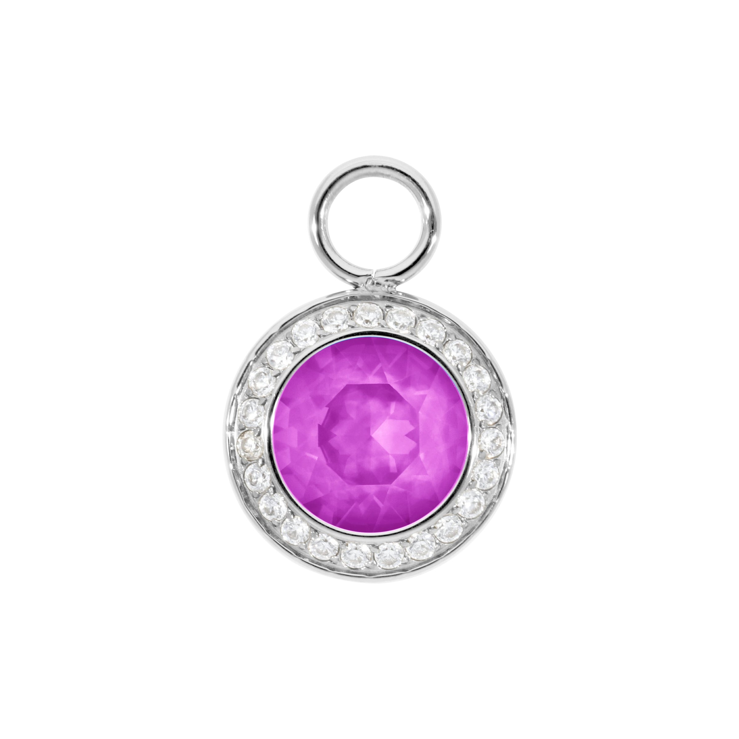 Tondo Deluxe Charm 13 mm - Silber Crystal Electric Violet Ignite