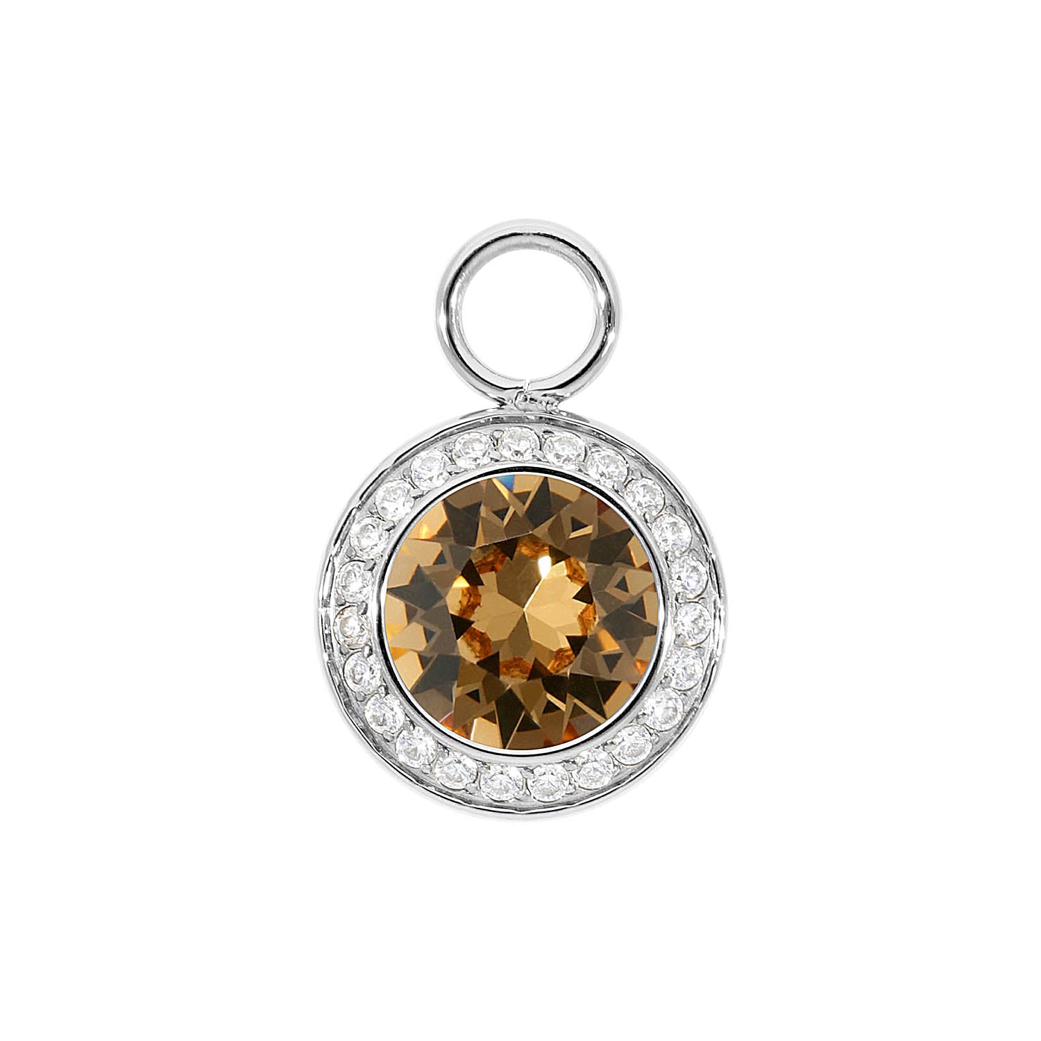 Tondo Deluxe Charm 13 mm - Silber light colorado topaz