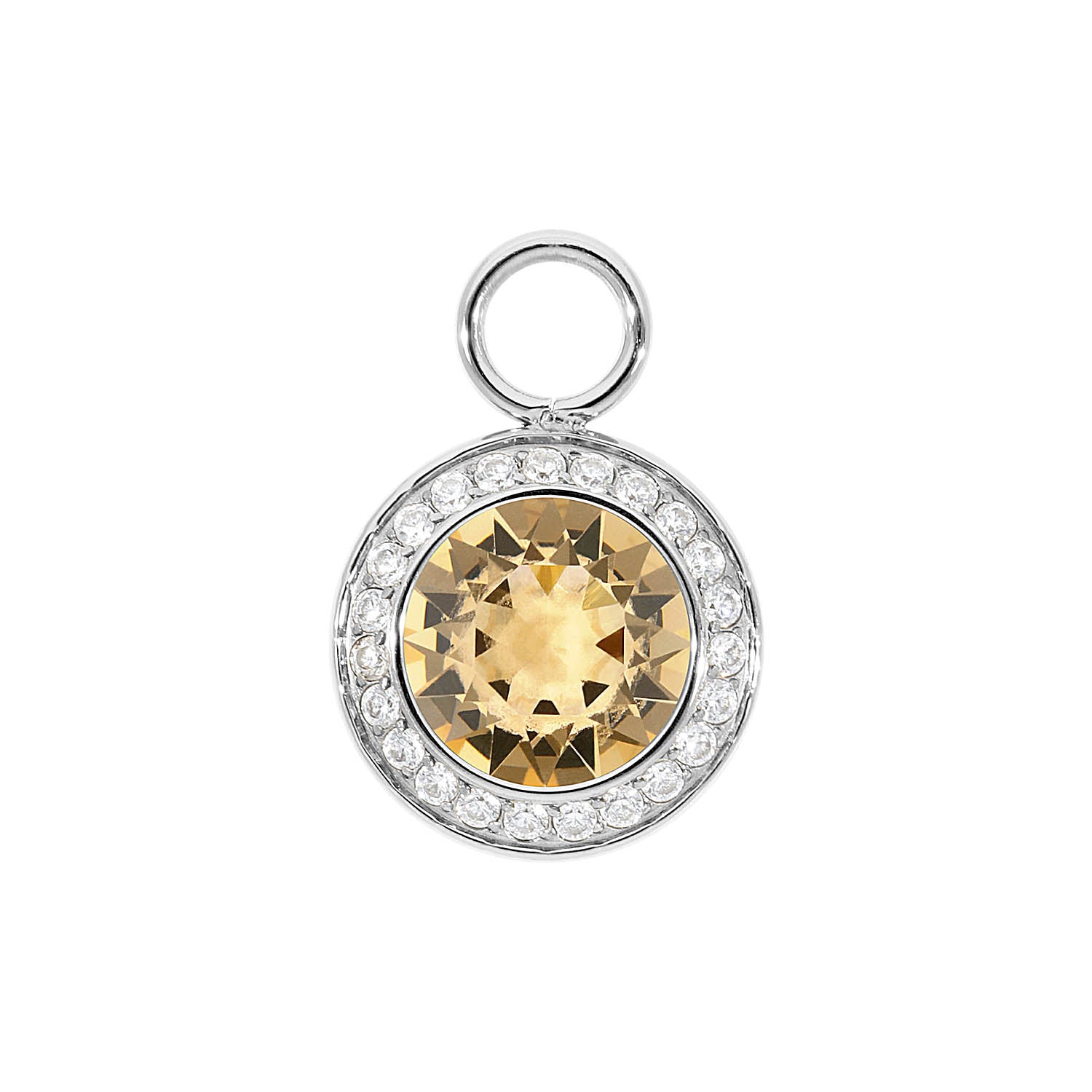 Tondo Deluxe Charm 13 mm - Silber light colorado topaz ignite