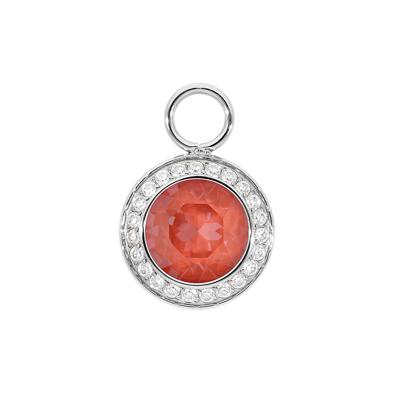 Tondo Deluxe Charm 13 mm - Silber crystal maroon ignite