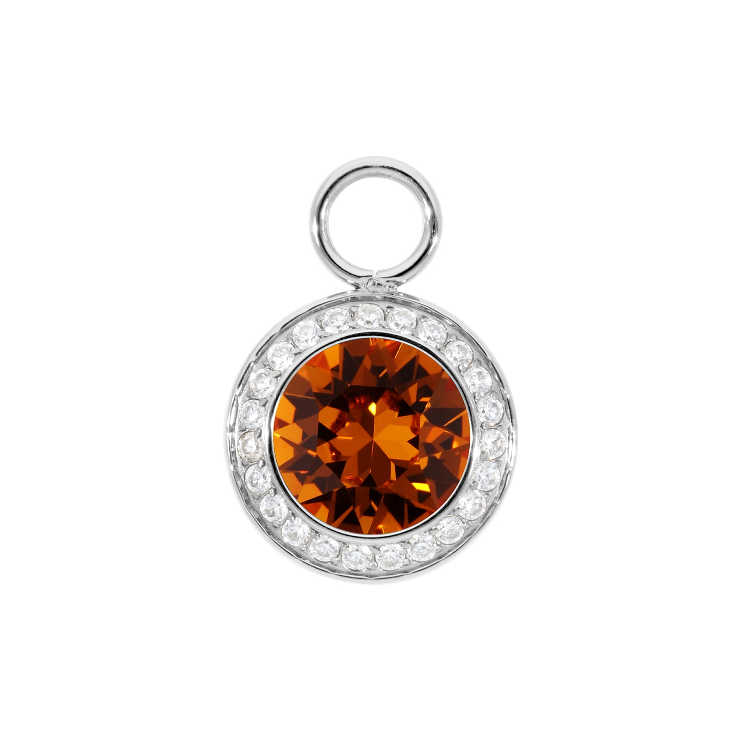 Tondo Deluxe Charm 13 mm - Silber Smoked Topaz