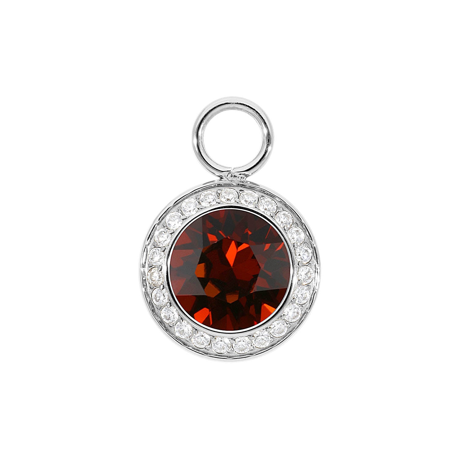Tondo Deluxe Charm 13 mm - Silber smoked amber