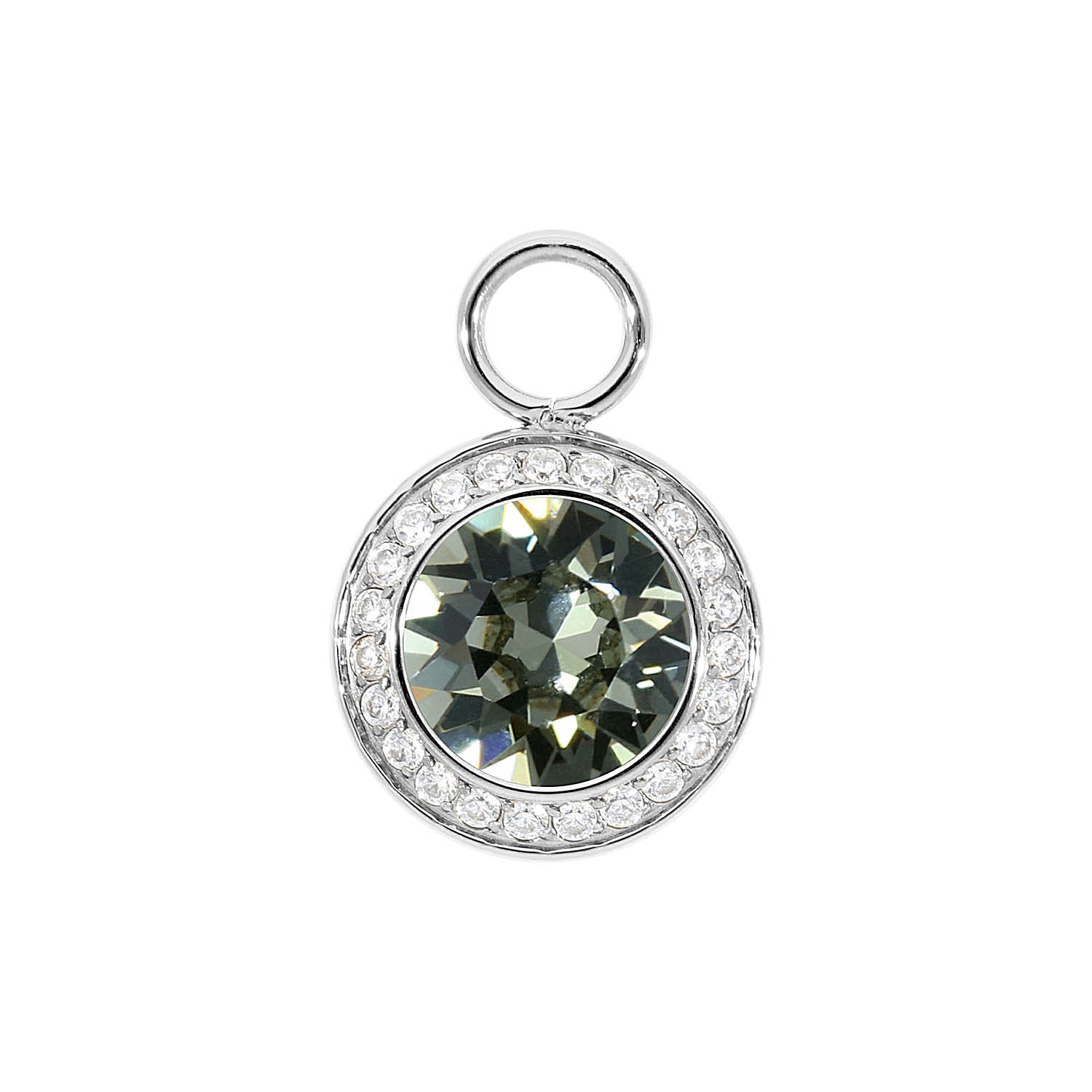 Tondo Deluxe Charm 13 mm - Silber black diamond