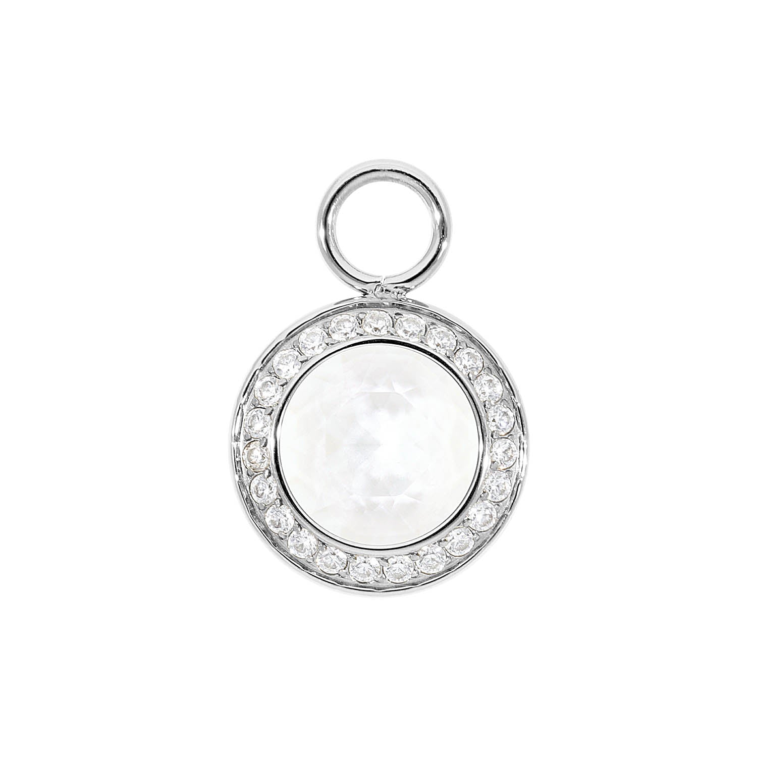 Tondo Deluxe Charm 13 mm - Silber crystal electric white ignite
