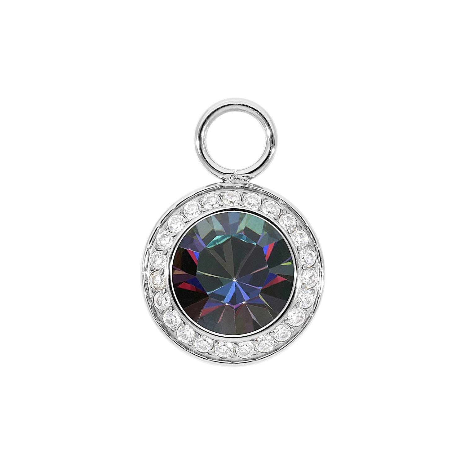 Tondo Deluxe Charm 13 mm - Silber Crystal Vitrail Medium