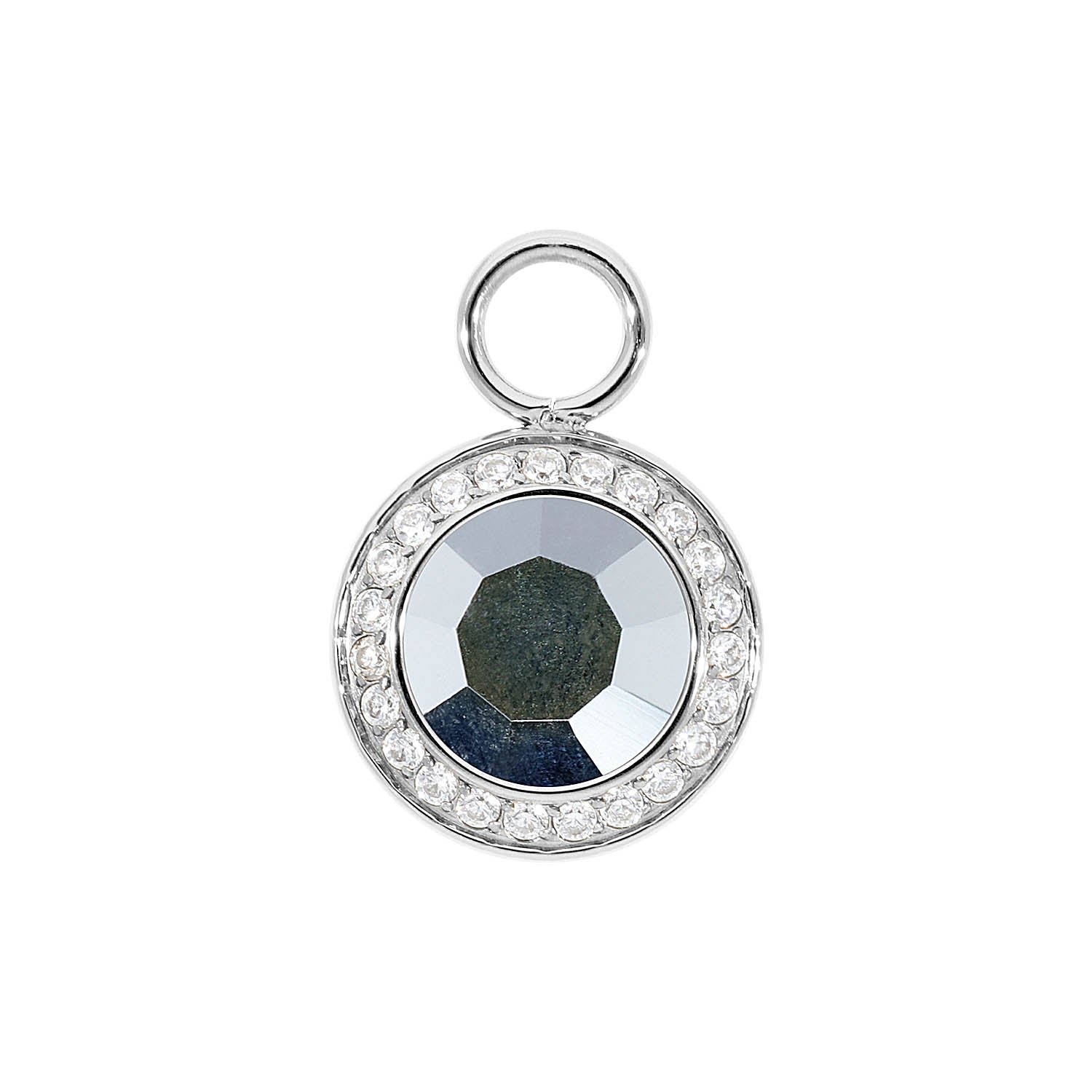 Tondo Deluxe Charm 13 mm - Silber crystal labrador