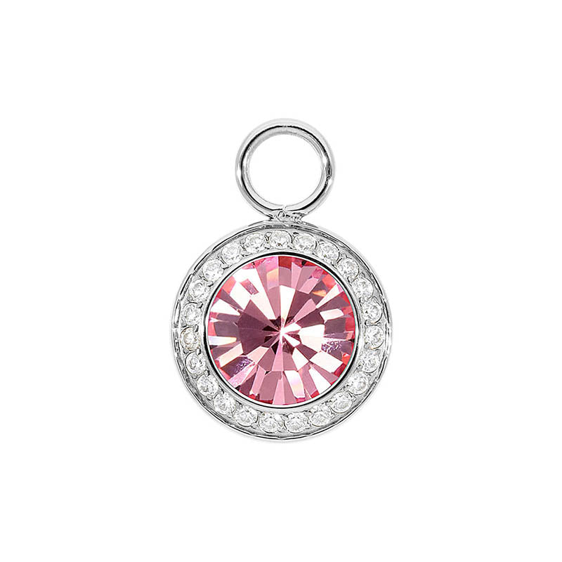 Tondo Deluxe Charm 13 mm - Silber Light Rose