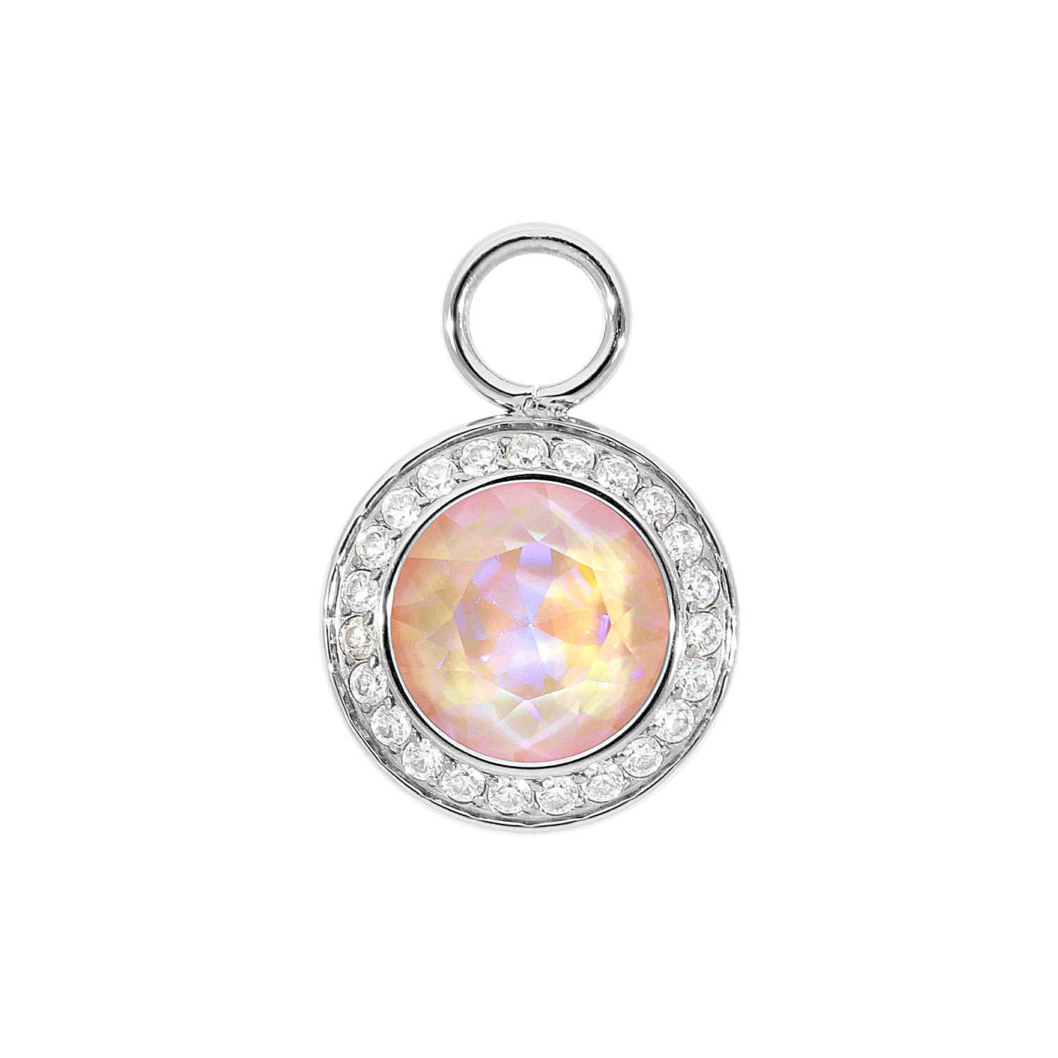 Tondo Deluxe Charm 13 mm - Silber dusty pink delite