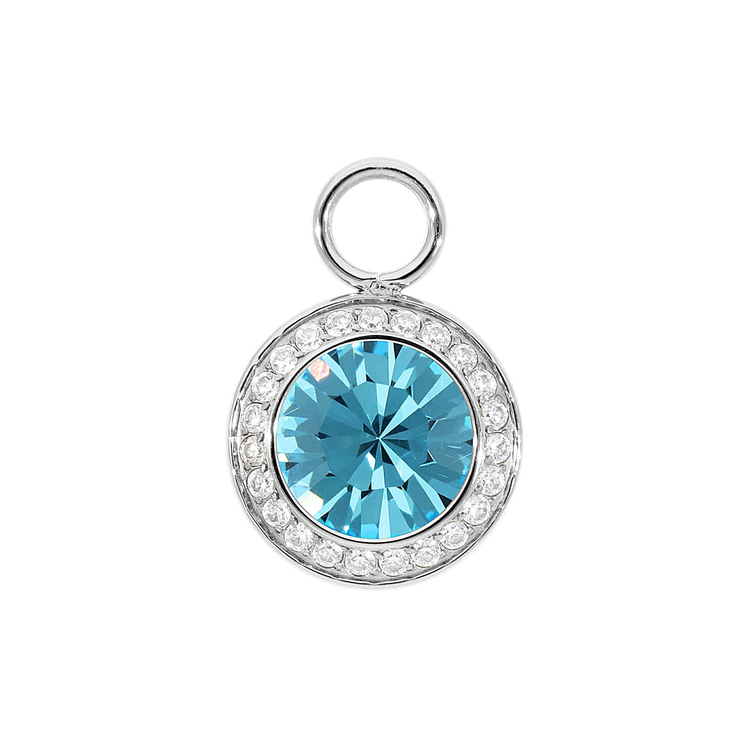 Tondo Deluxe Charm 13 mm - Silber aquamarine
