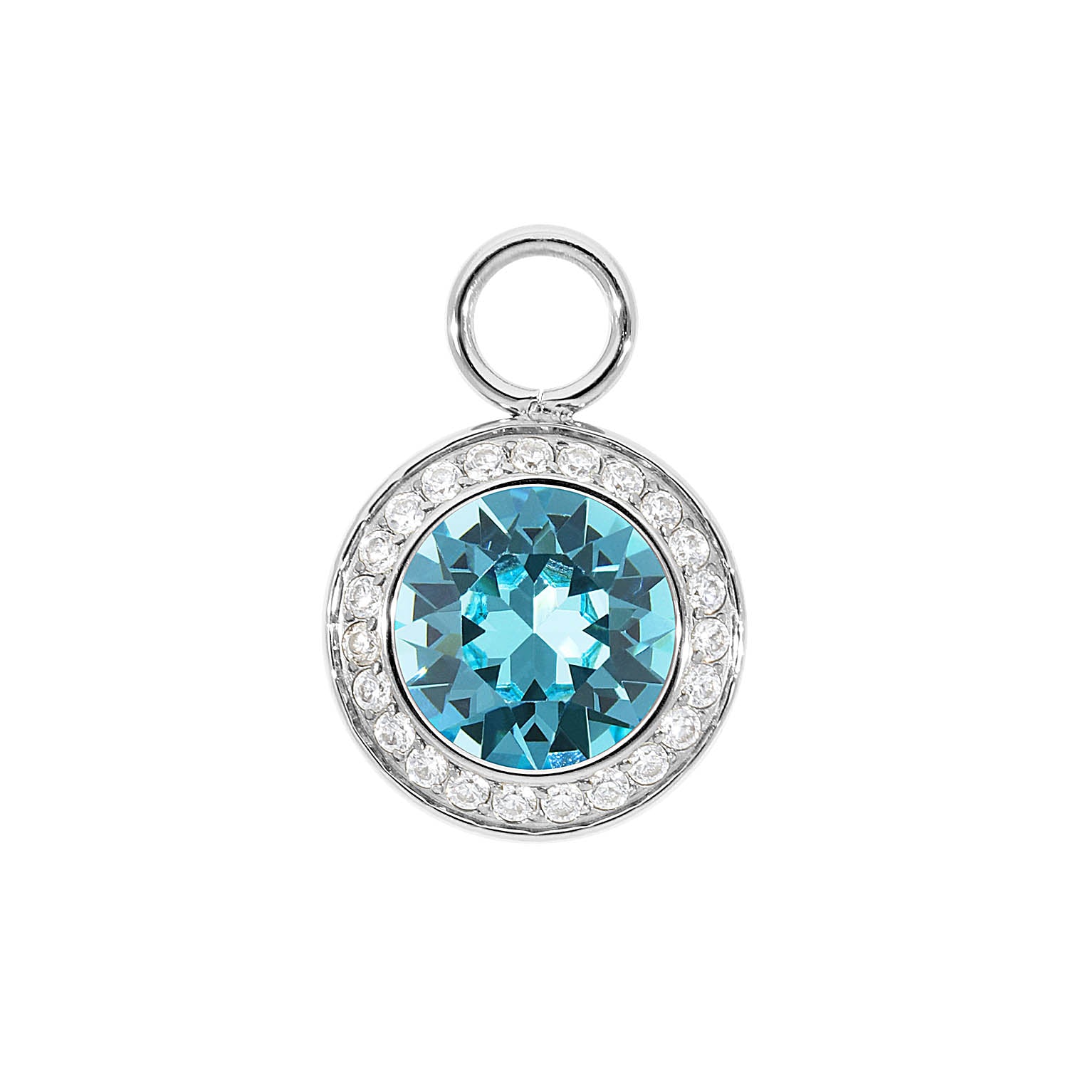 Tondo Deluxe Charm 13 mm - Silber Light Turquoise