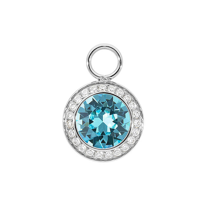 Tondo Deluxe Charm 13 mm - Silber Light Turquoise