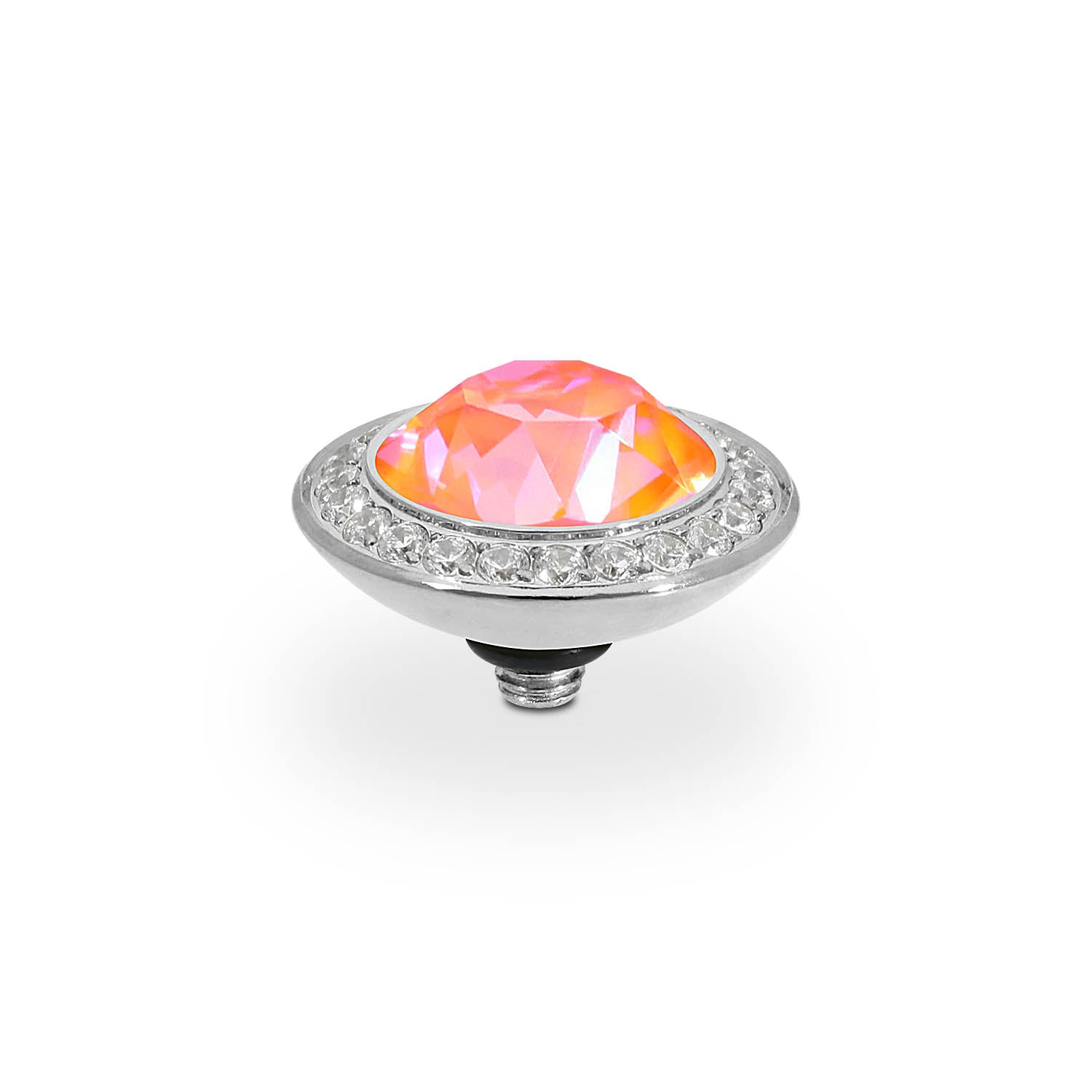 Tondo Deluxe Top 13 mm - Silber crystal orange glow delite