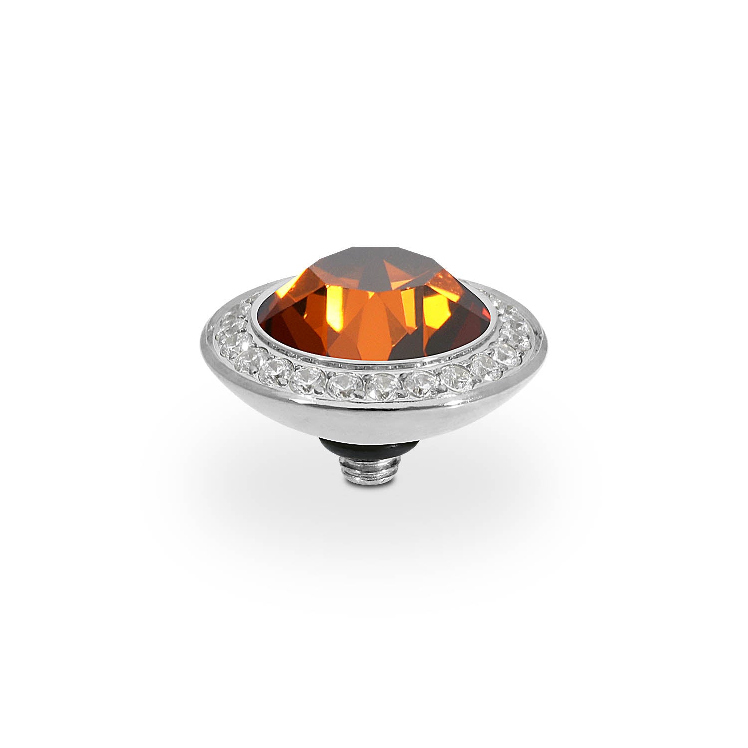 Tondo Deluxe Top 13 mm - Silber smoked amber