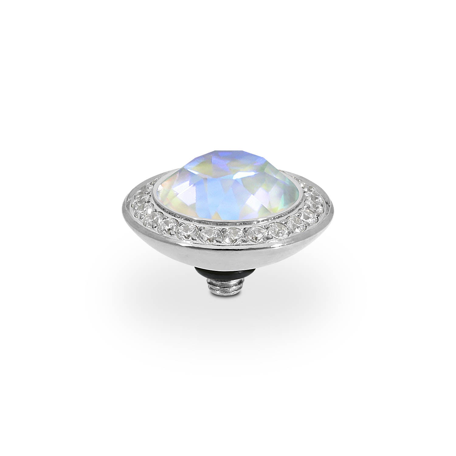 Tondo Deluxe Top 13 mm - Silber Crystal Serene Gray Delite