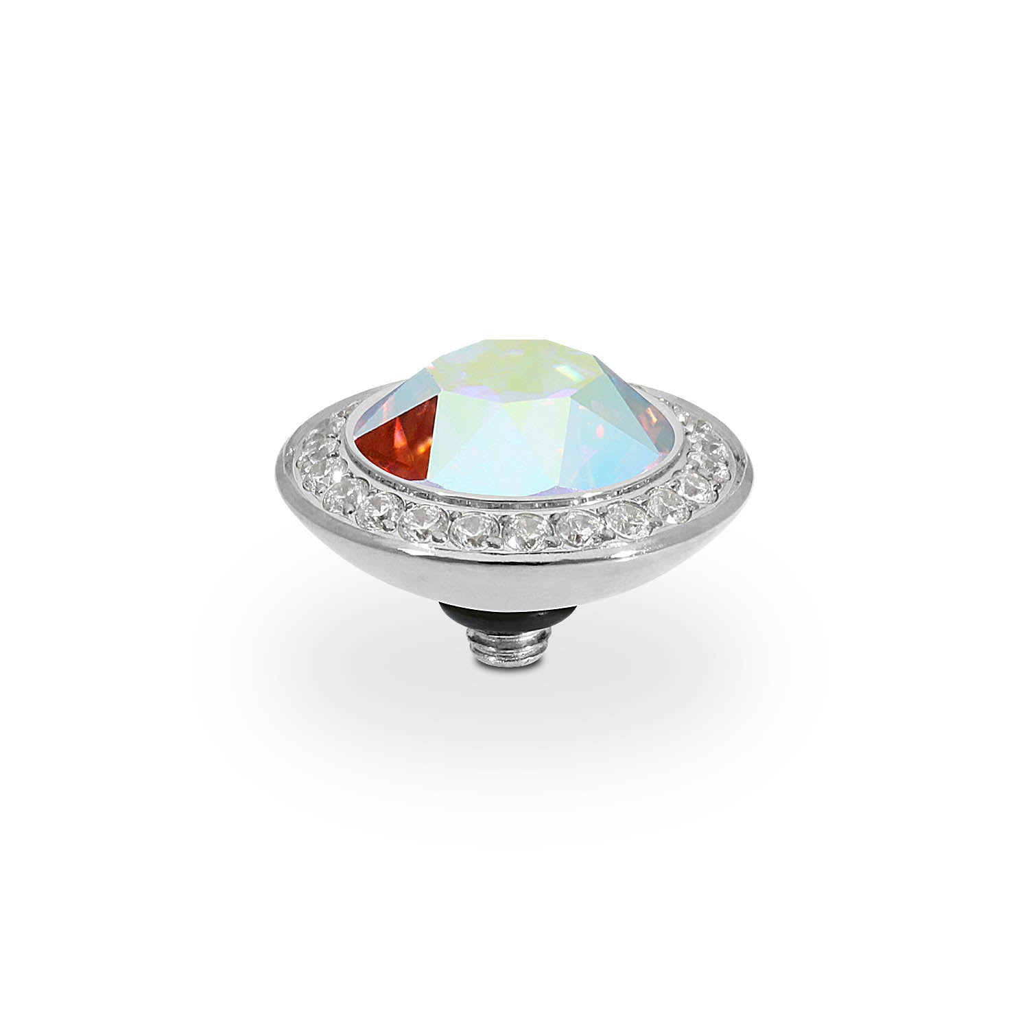 Tondo Deluxe Top 13 mm - Silber crystal aurora boreale