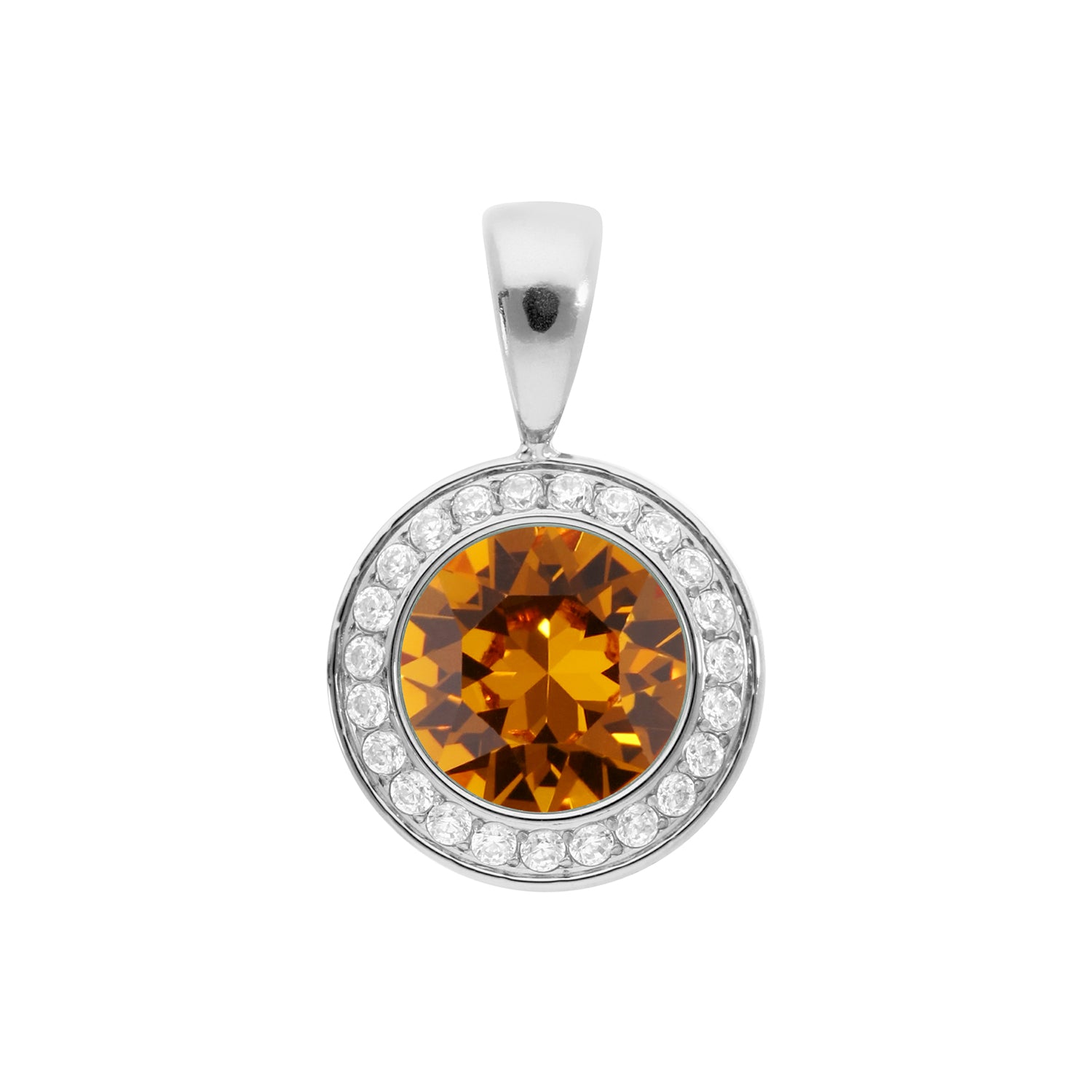 Tondo Deluxe Anhänger 13 mm - Silber Topaz