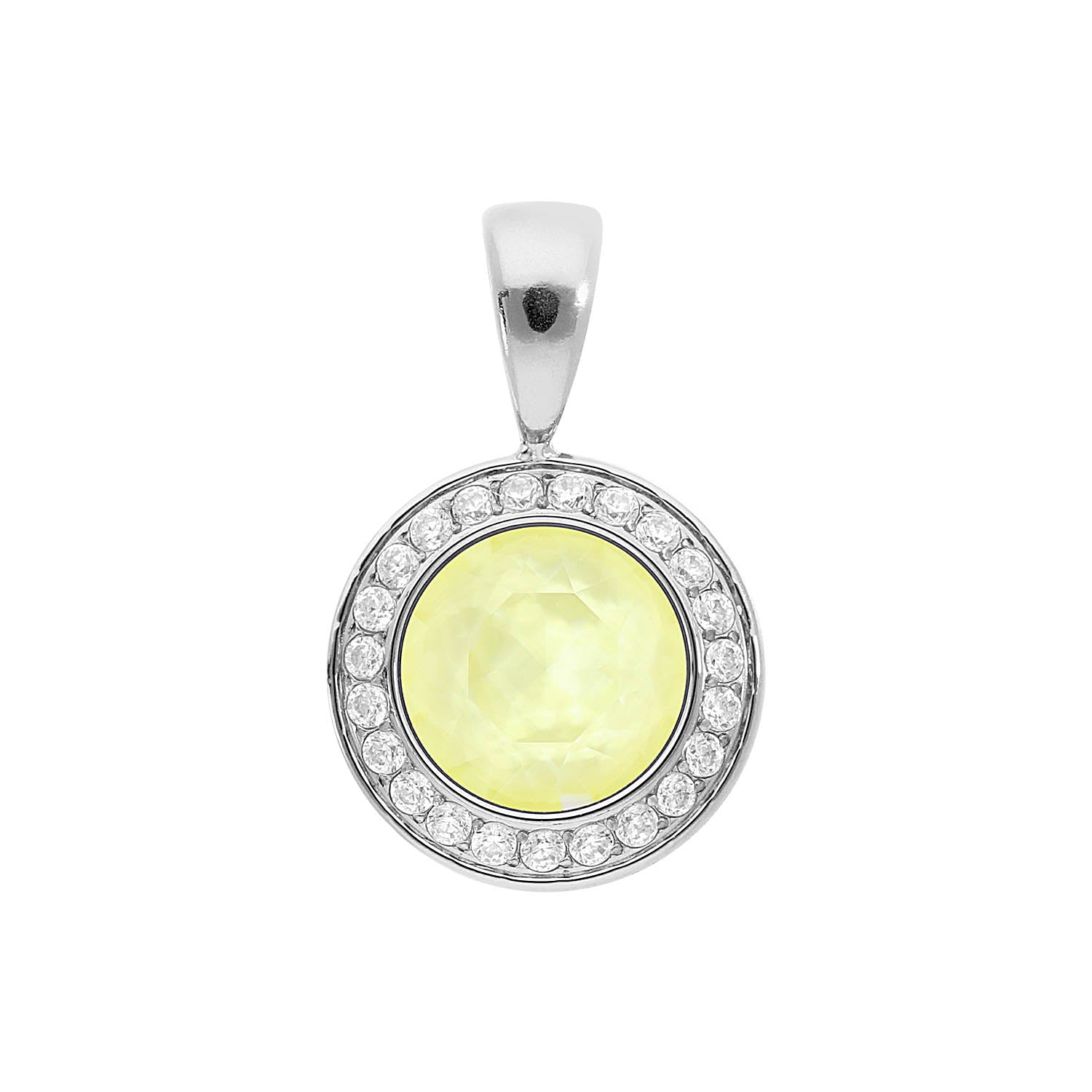 Tondo Deluxe Anhänger 13 mm - Silber crystal soft yellow ignite