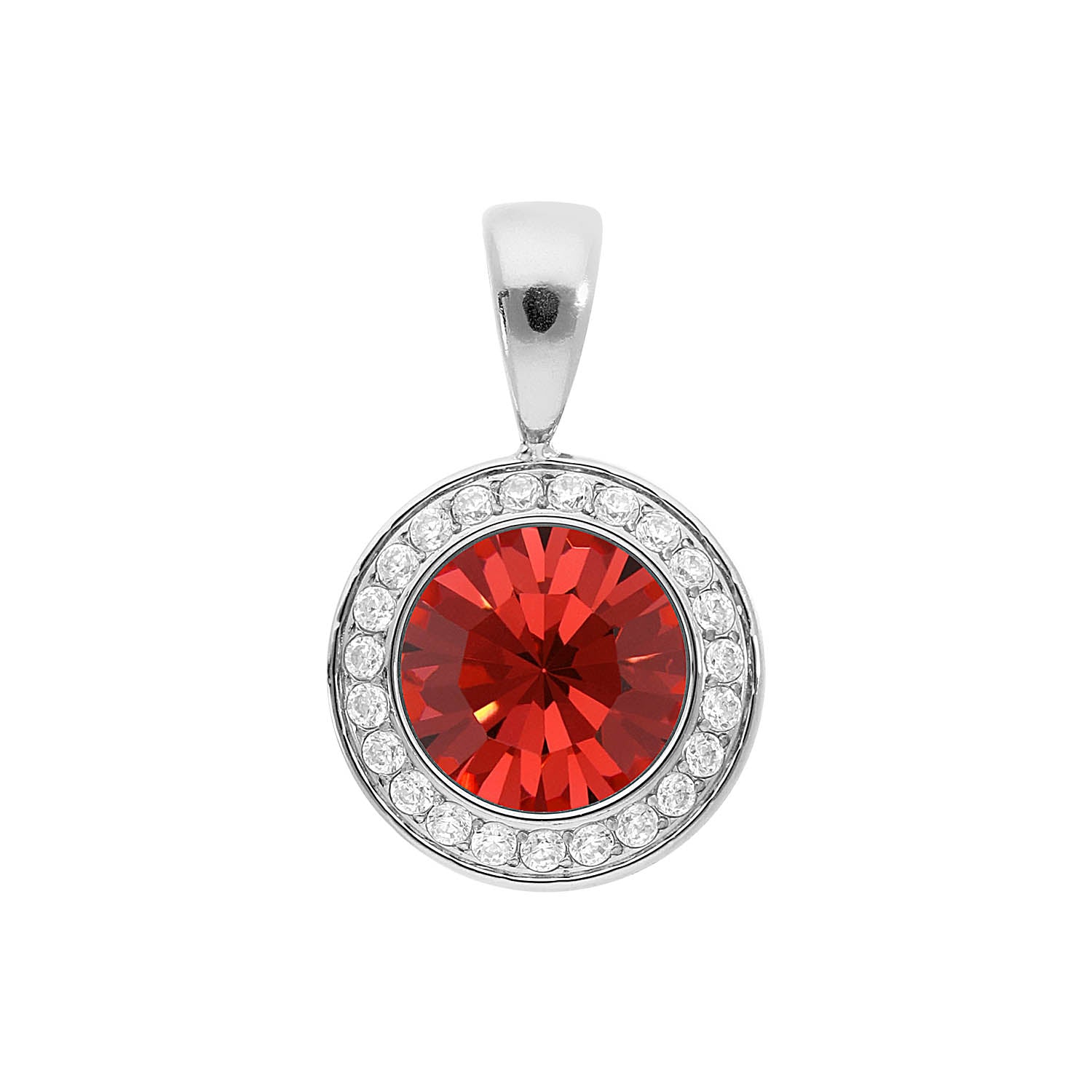 Tondo Deluxe Anhänger 13 mm - Silber padparadscha