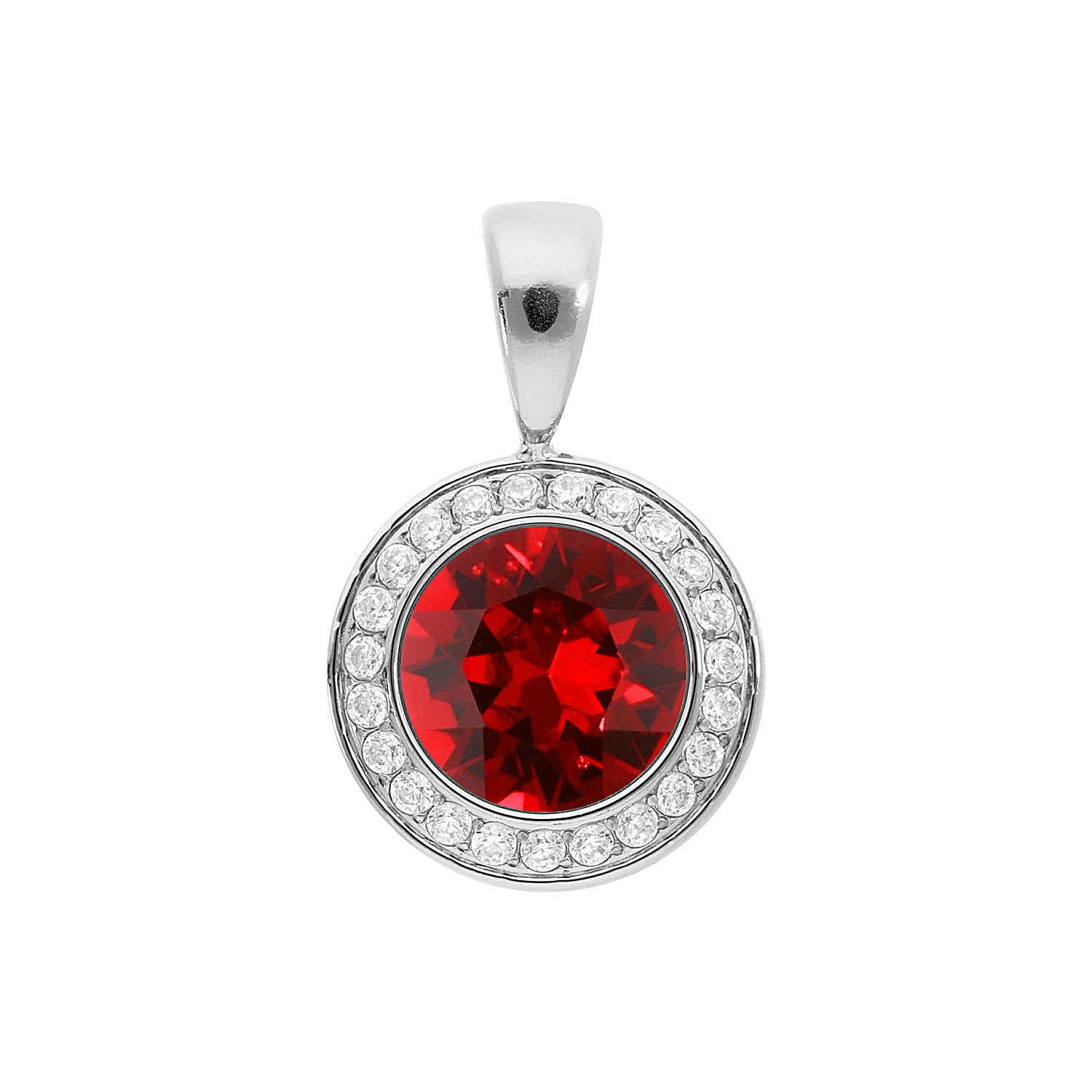 Tondo Deluxe Anhänger 13 mm - Silber scarlet