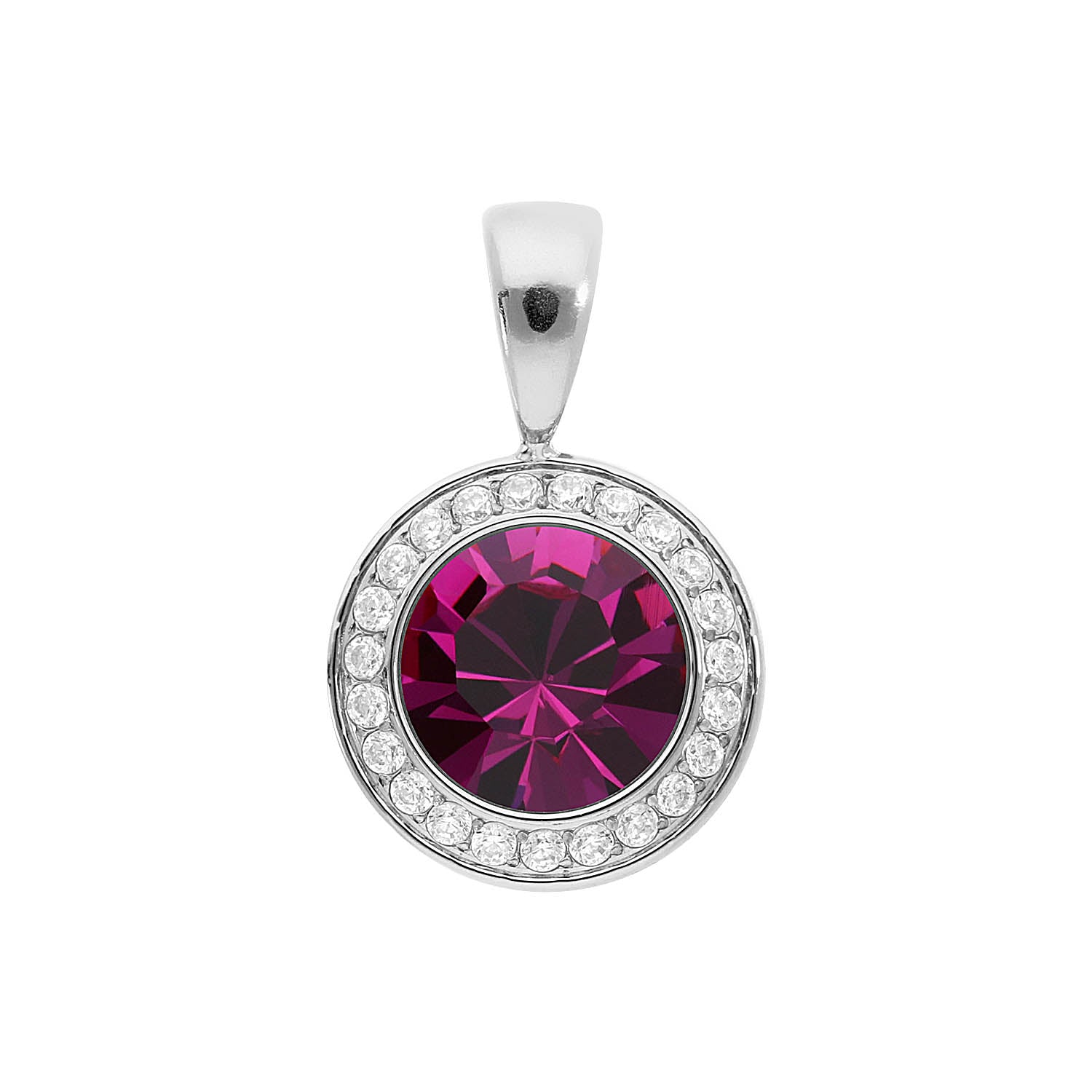 Tondo Deluxe Anhänger 13 mm - Silber fuchsia